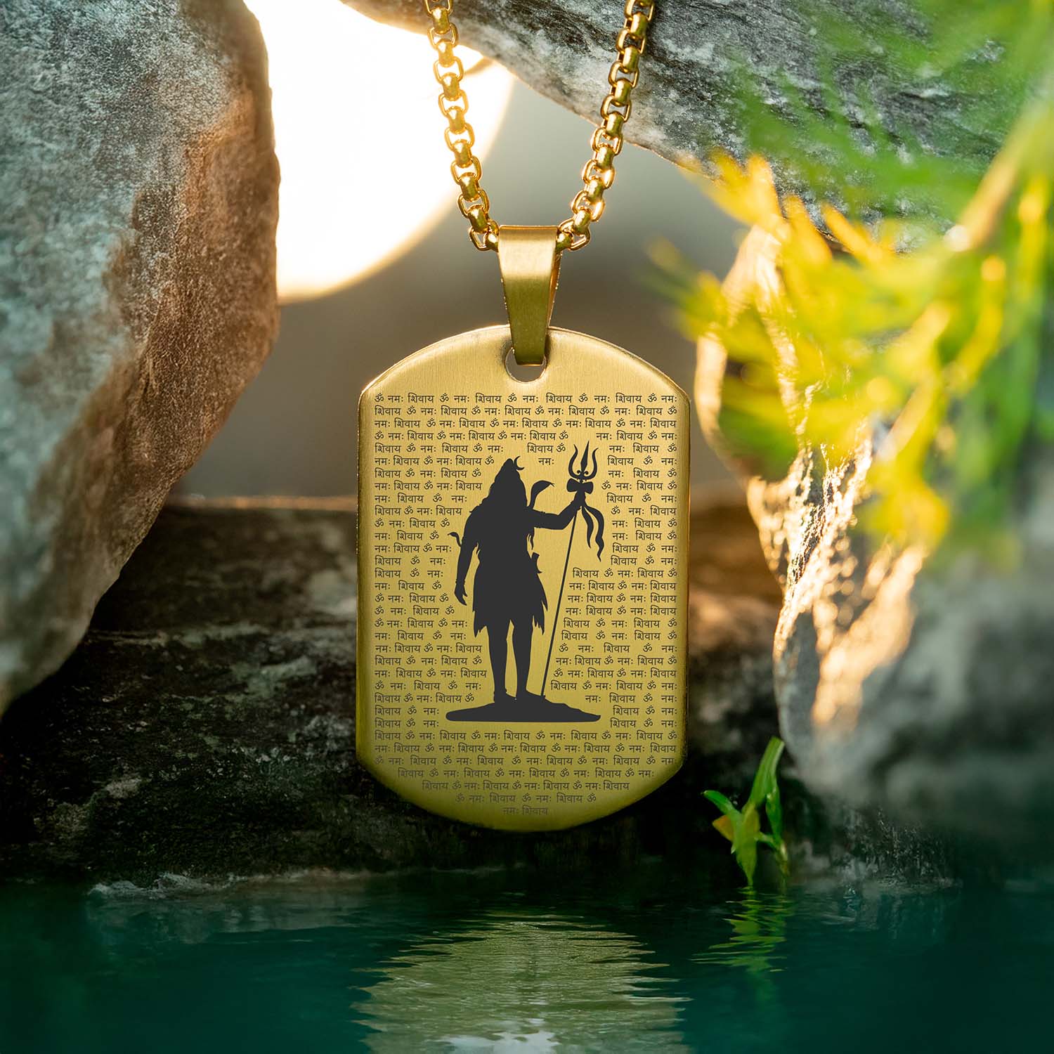 108 Om Namah Shivay MicroCarved Tag Necklace - Image 17