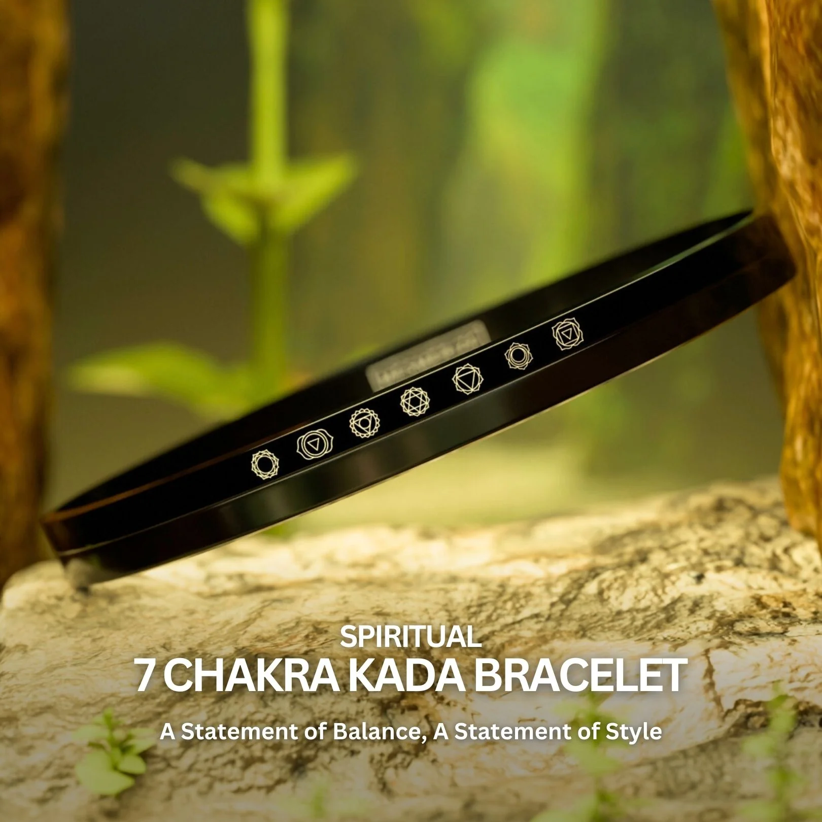 Balance 7 Chakra Oval Kada Bracelet - Image 3