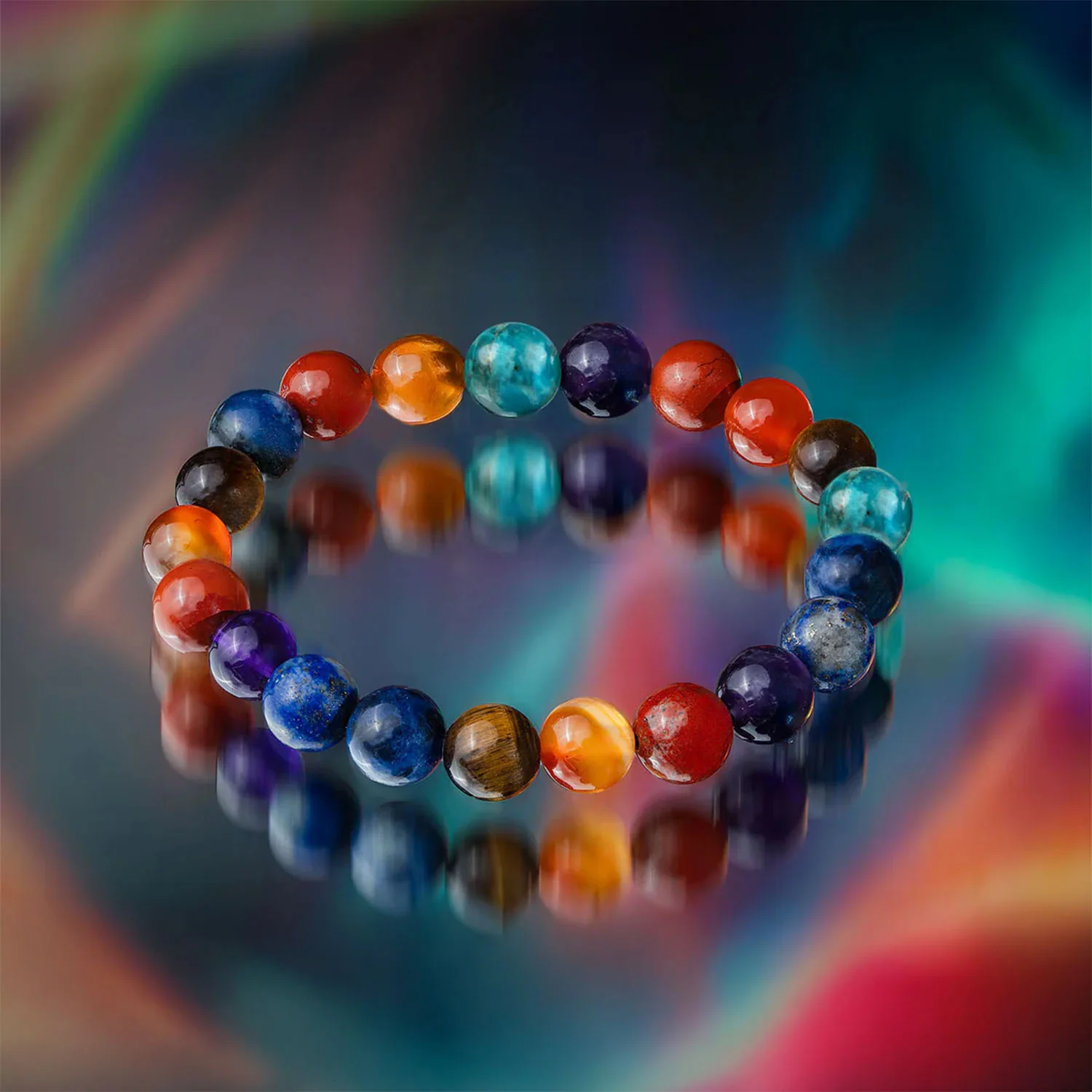Multi Chakra Natural Stone Bracelet - Image 9