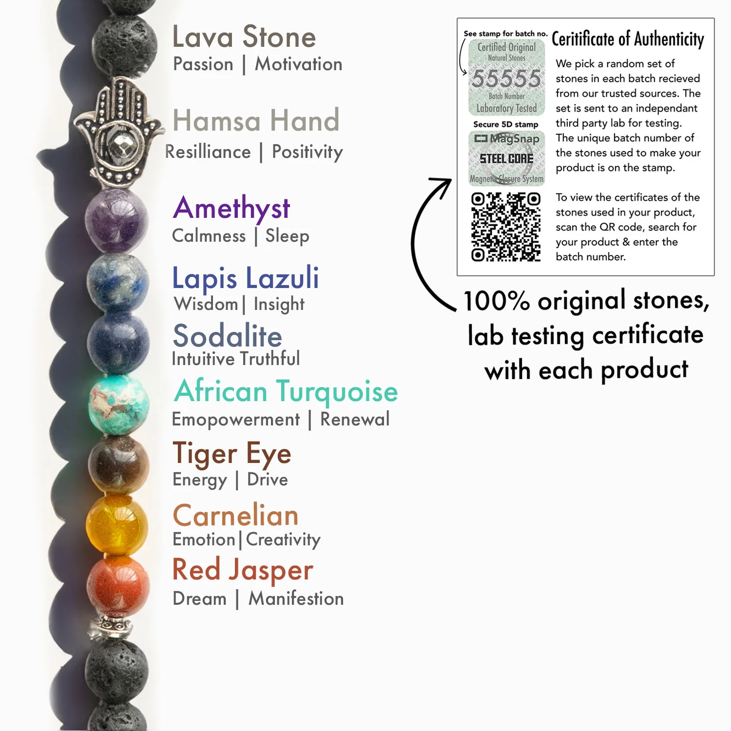 7 Chakra Natural Stone Couple Bracelet - Image 5