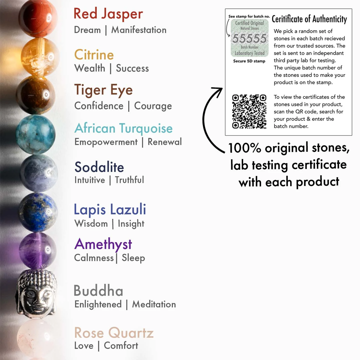 7 Chakra Natural Stone Couple Bracelet - Image 6
