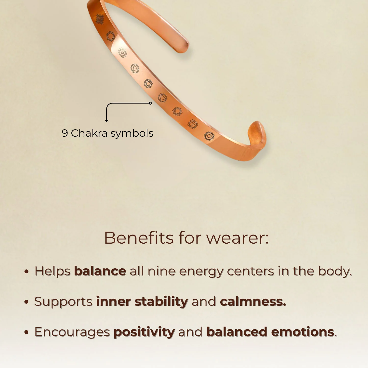 9 Chakra Gloss Cuff Adjustable Bracelet - Image 2