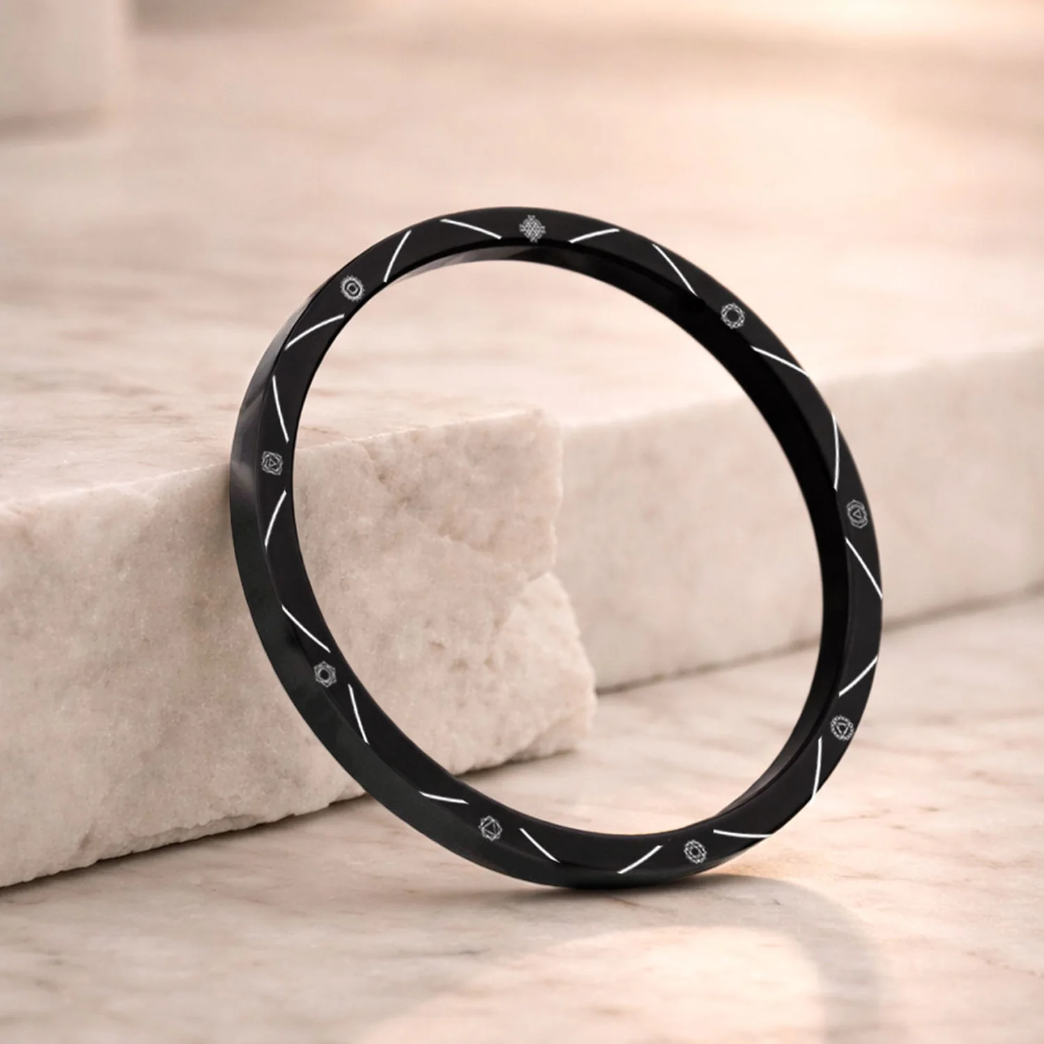 9 Chakra MicroCarved Thick Round Kada - Image 8