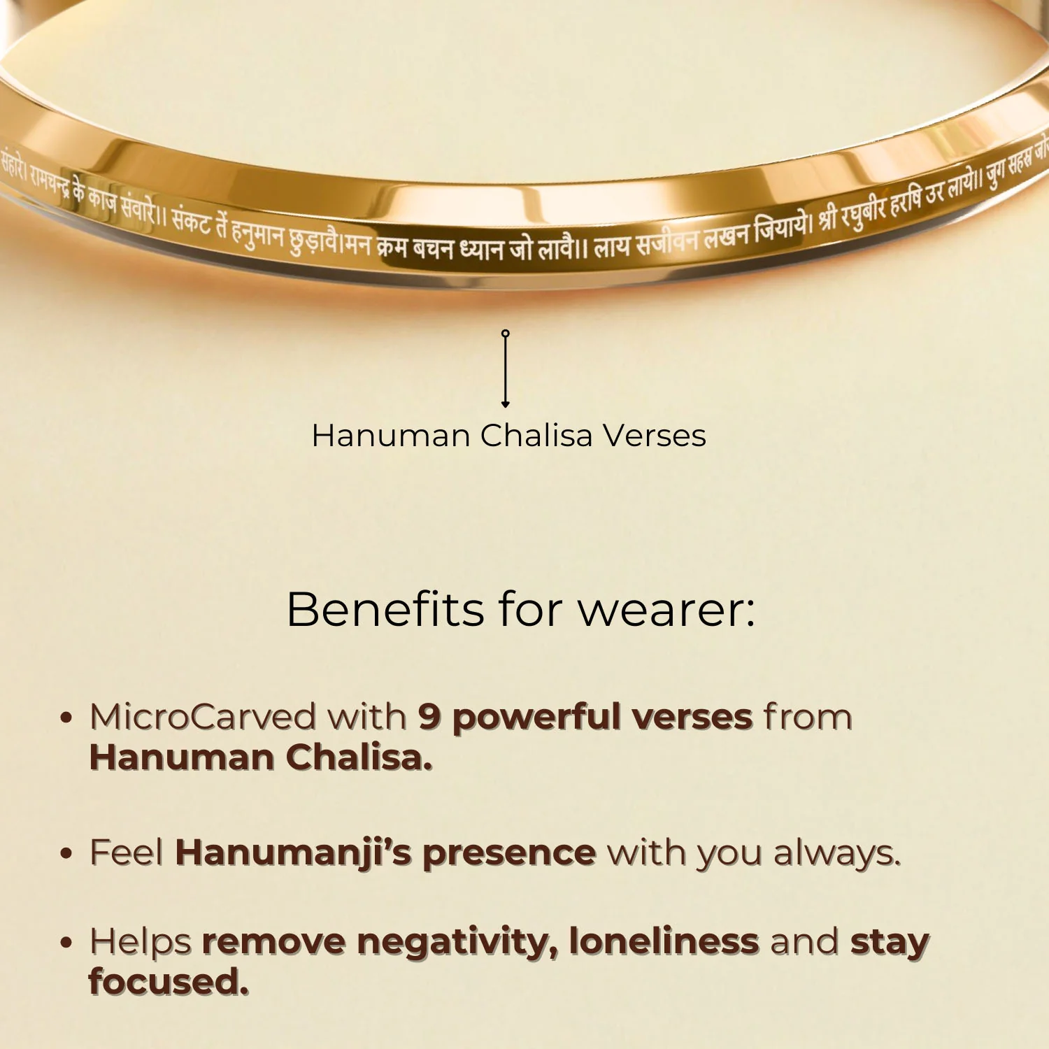 9 Verse of Hanuman Chalisa MicroCarved Round Kada - Image 10