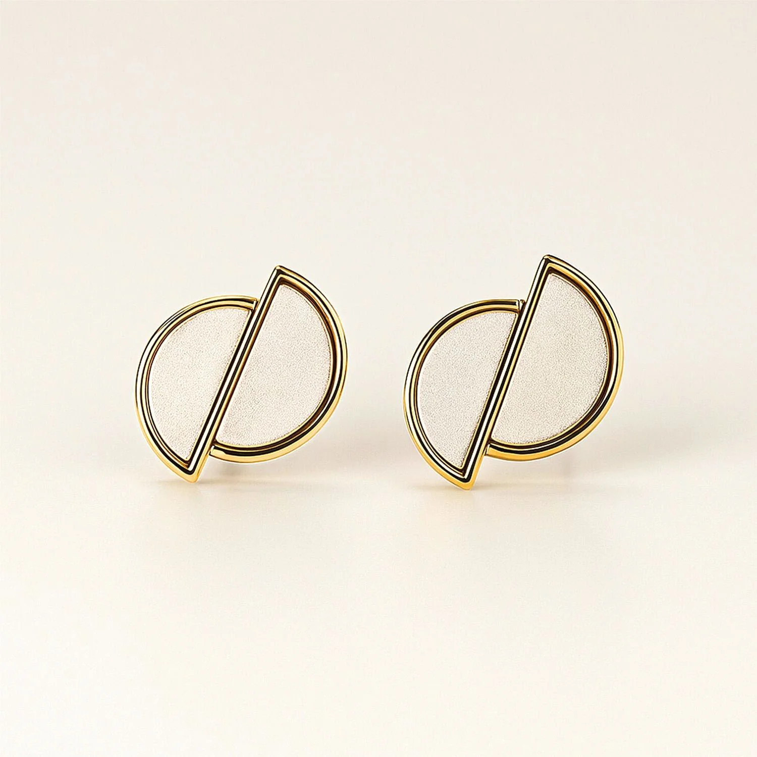 Amara Gold Half-Moon Stud Earrings - Image 3