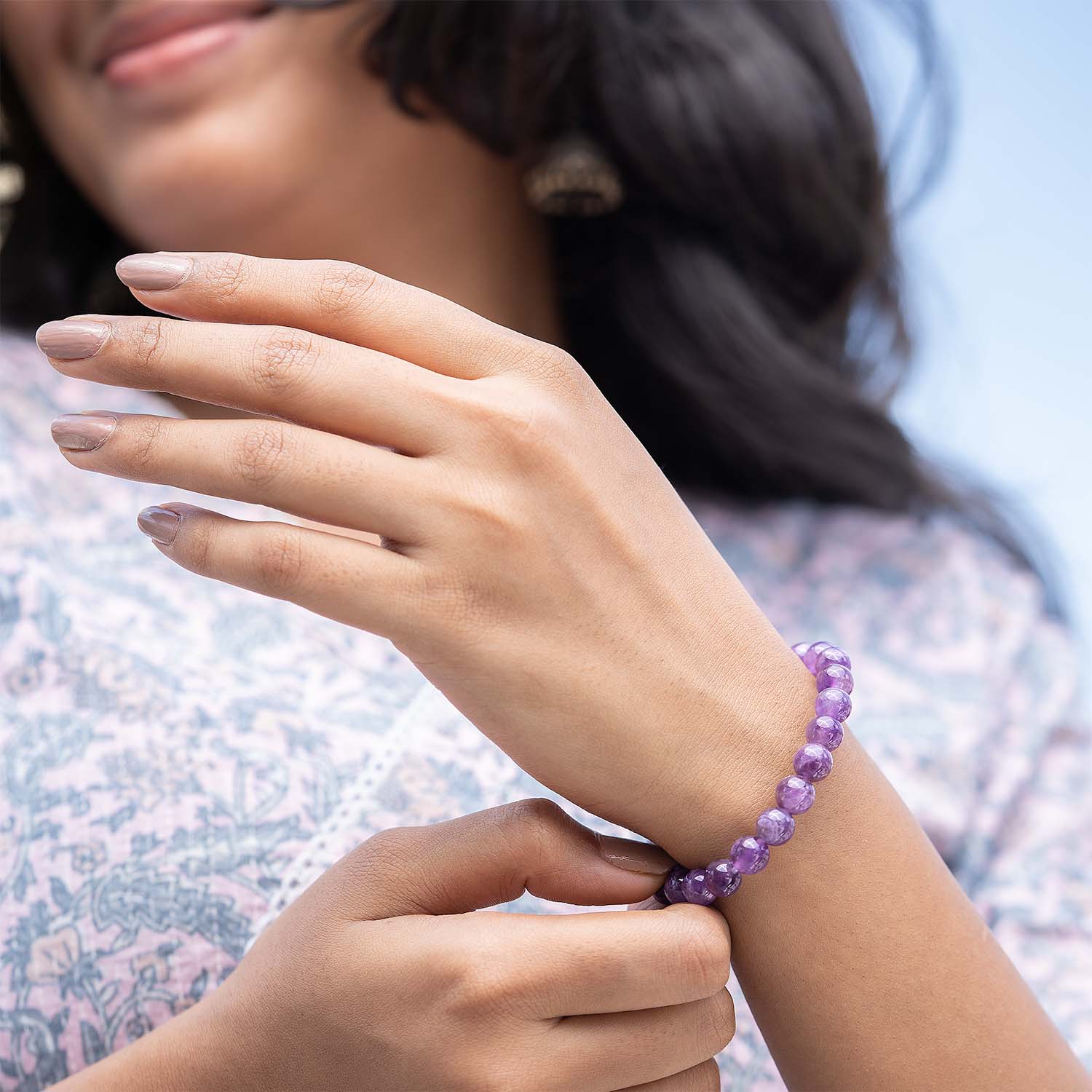 Wellness Amethyst Natural Stone Bracelet - Image 12