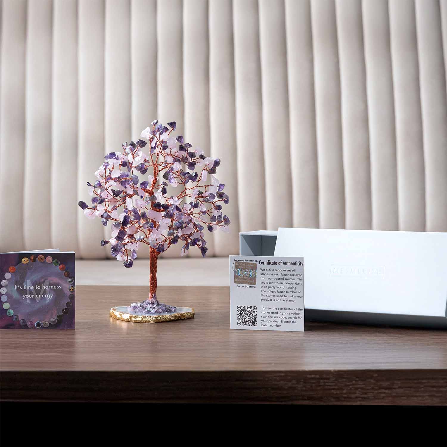 Amethyst & Rose Quartz Combo Tree With Natural Agate Base - Image 2