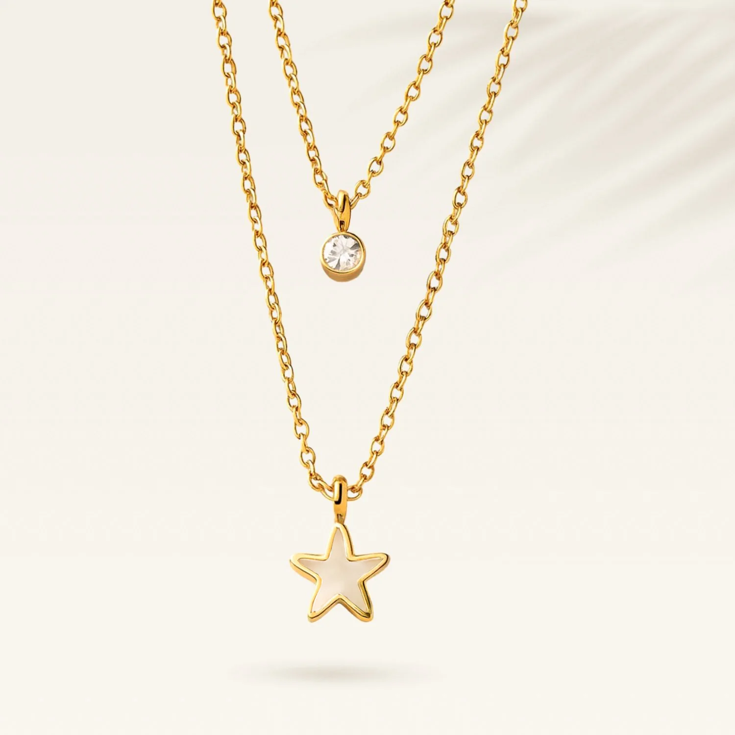 Ariel Gold Layered MOP Star Necklace - Image 3