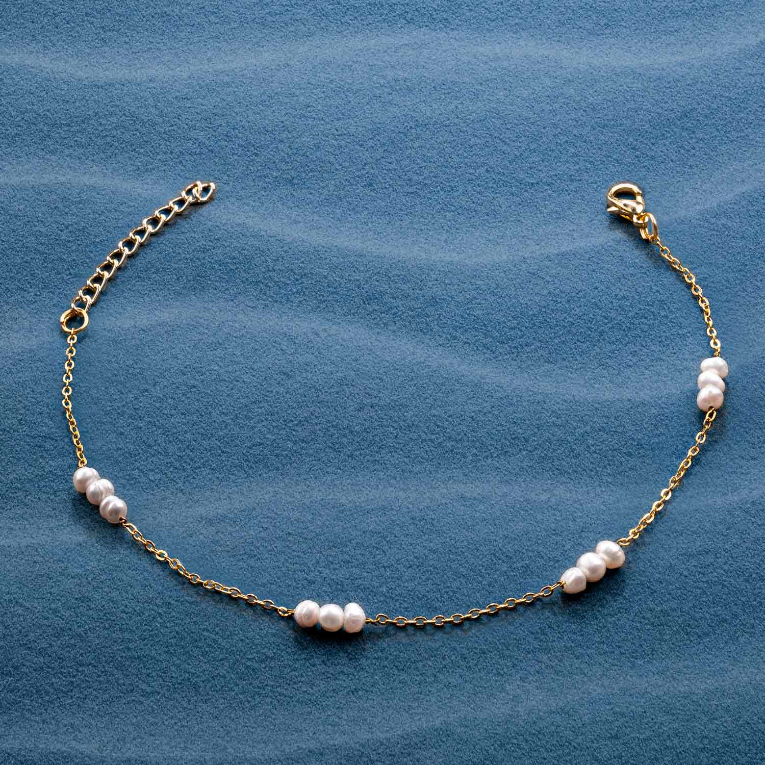Astra Gold Freshwater Pearl Anklet - Image 2