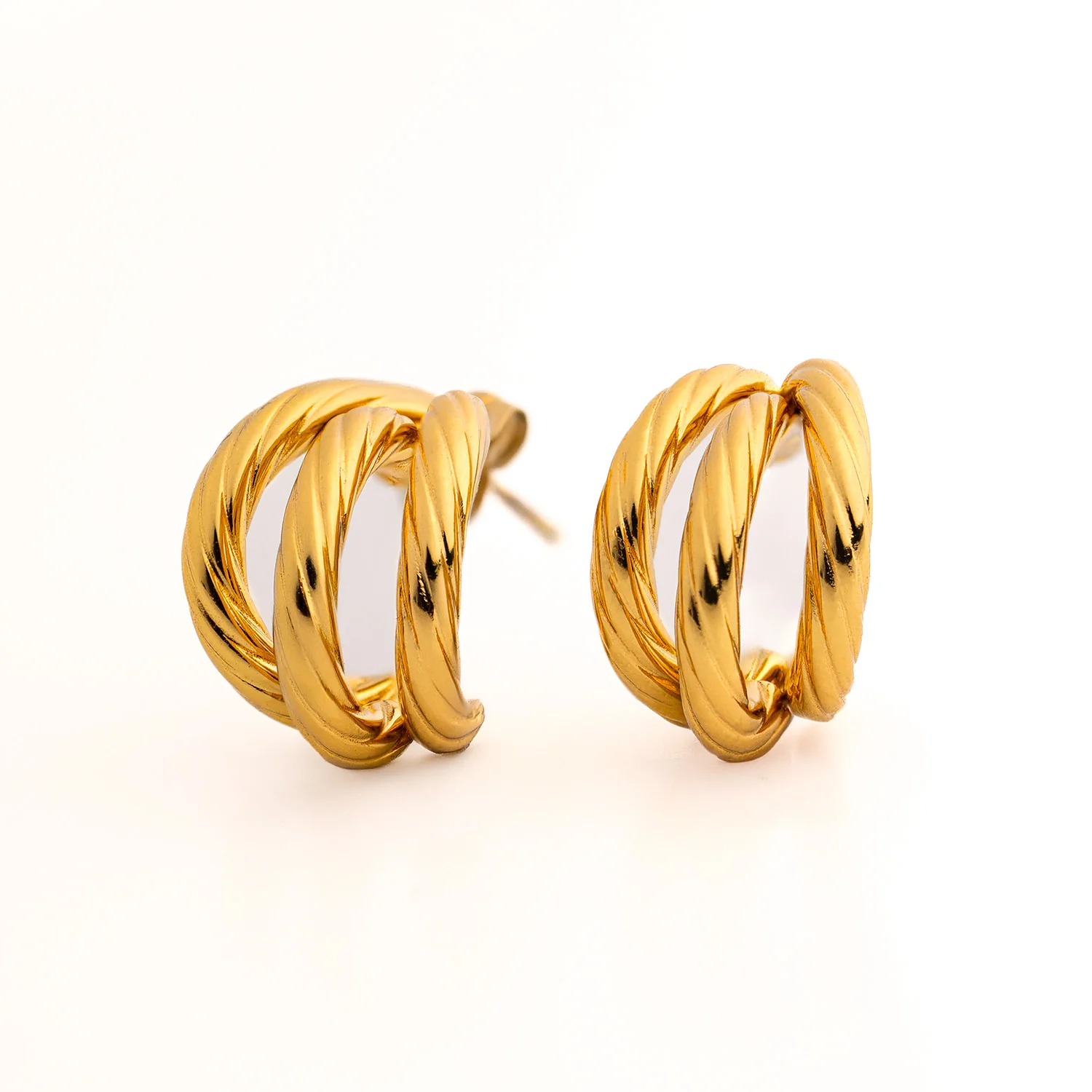 Aurora Bound 18K Gold Hoop Earrings - Image 3