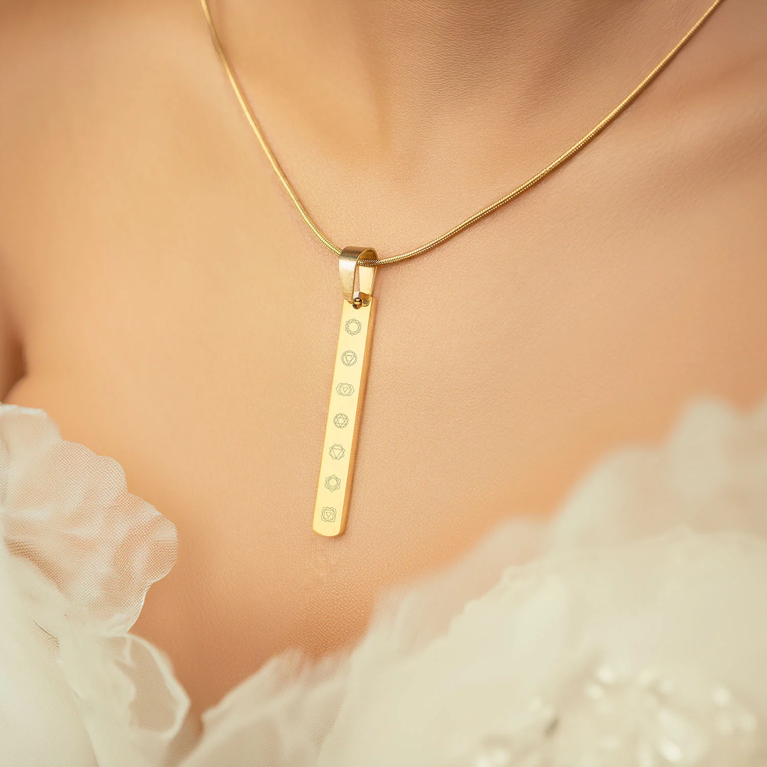 Balance 7 Chakra Tag Necklace - Image 2