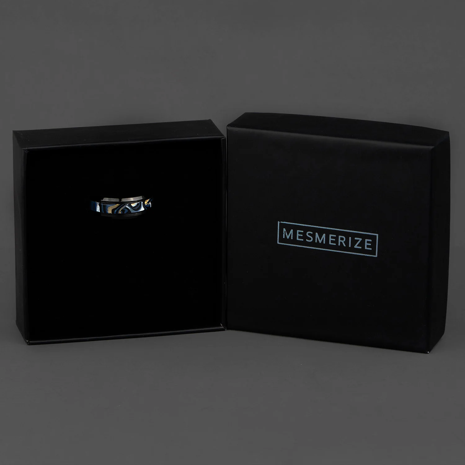 Black Damascus Inlay Ring - Image 3