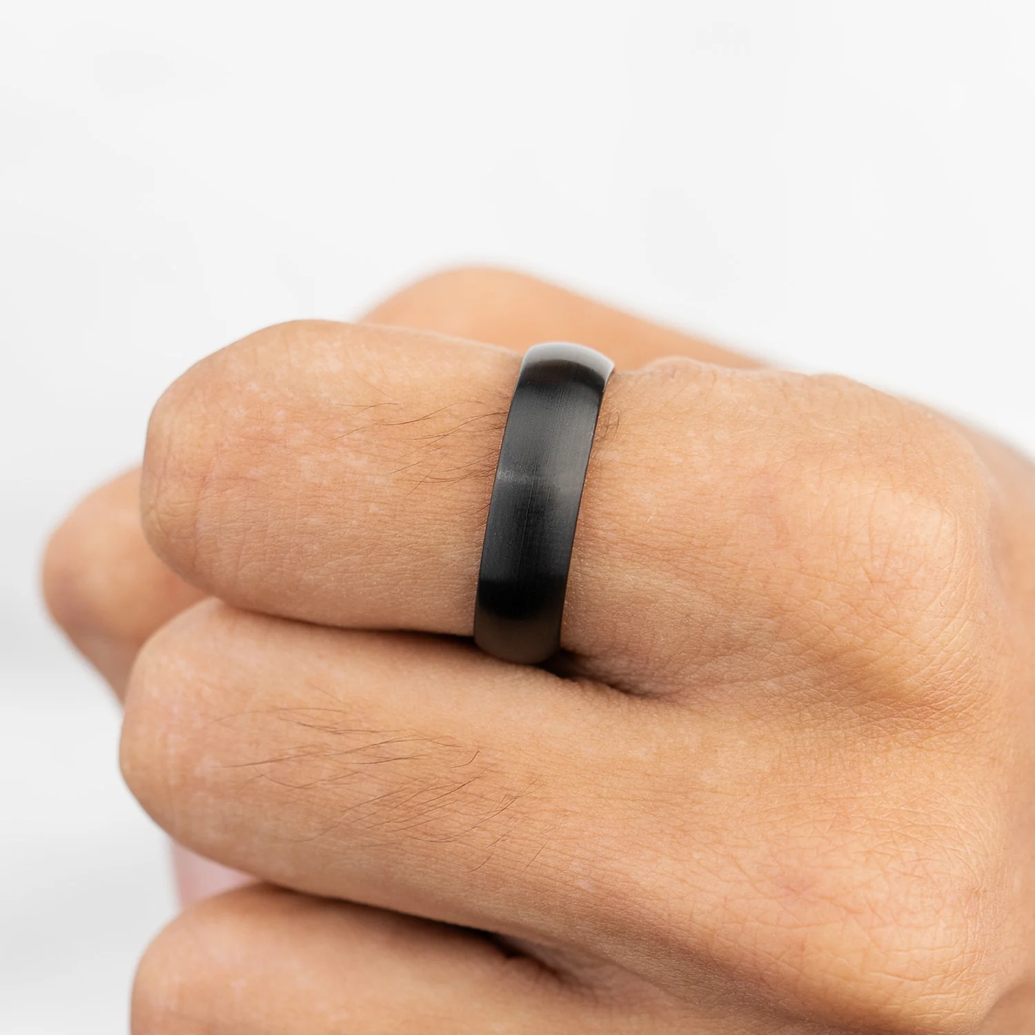Black Dome Band Ring - Image 2