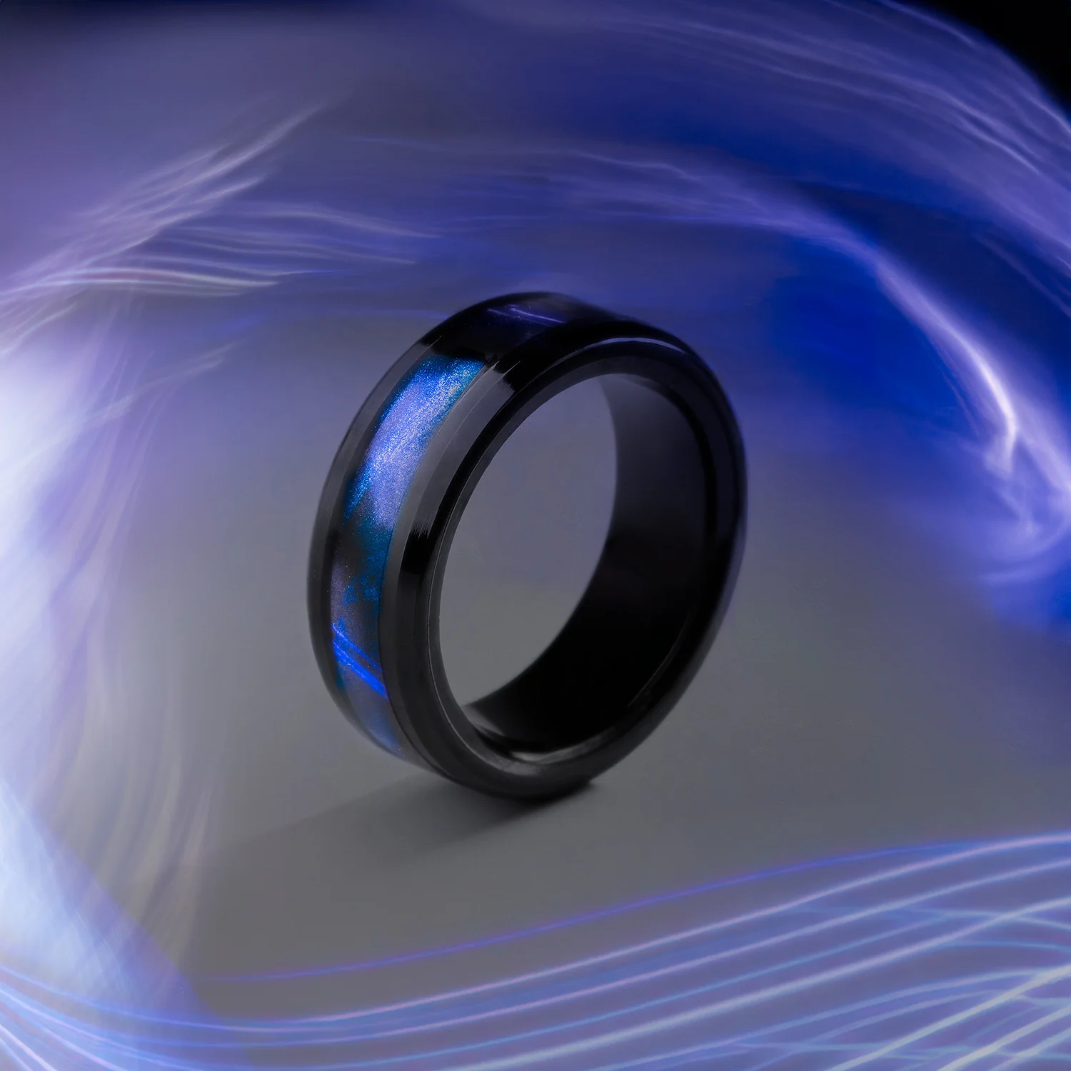 Black Flash Inlay Ring - Image 6