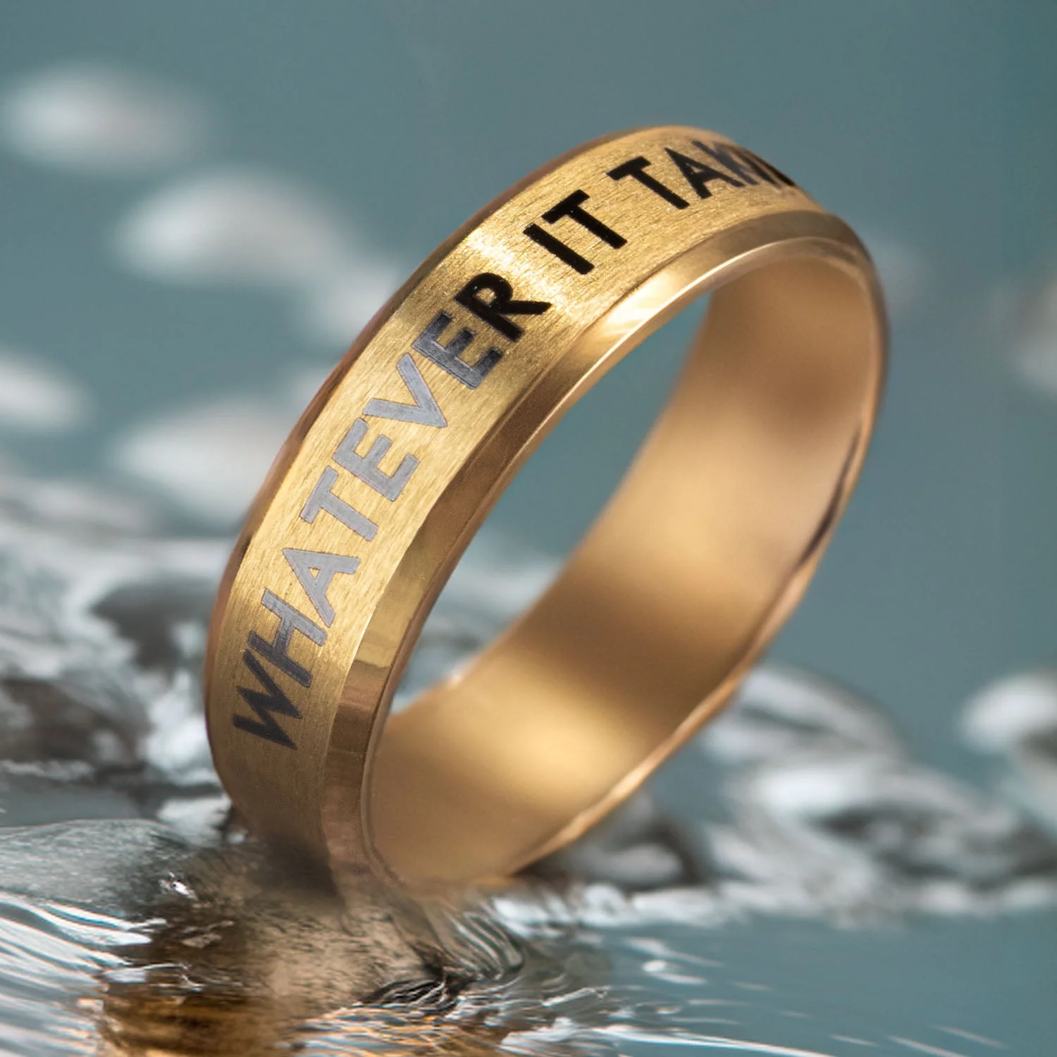 Personalised Beveled Band Ring - Image 2