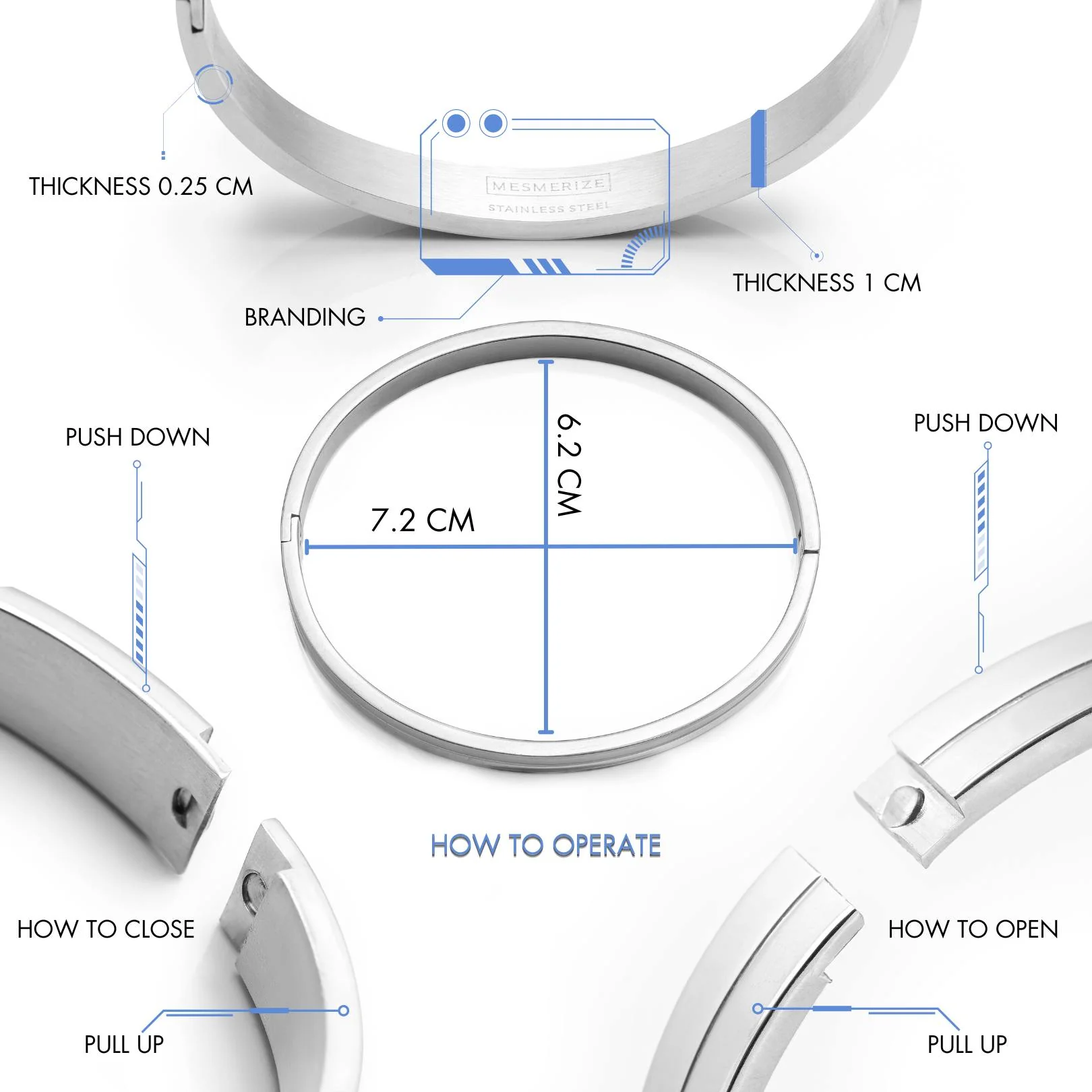 Kratos Openable Oval Kada Bracelet - Image 14