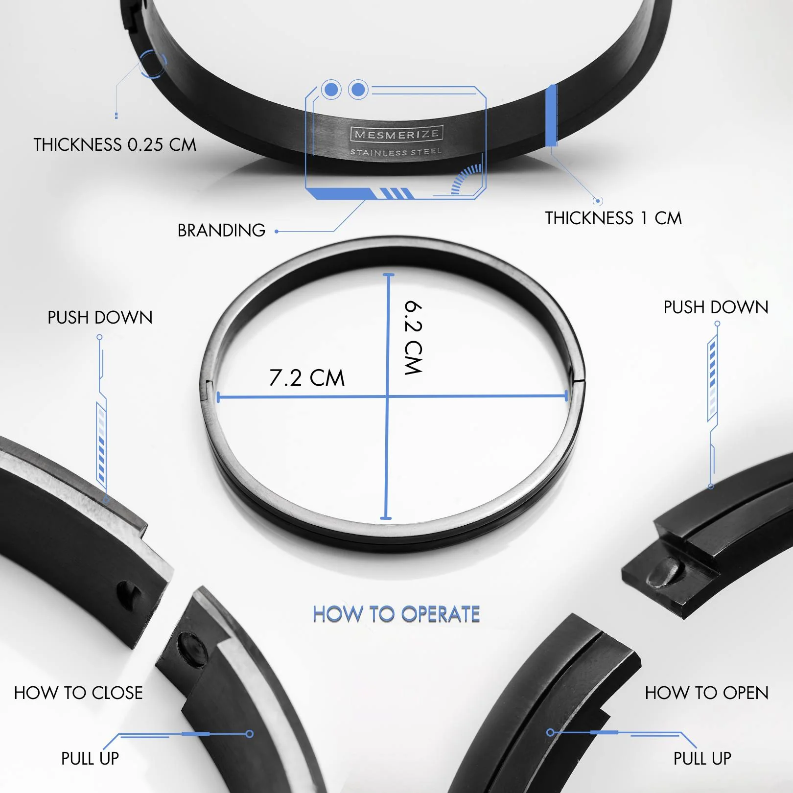Kratos Openable Oval Kada Bracelet - Image 7