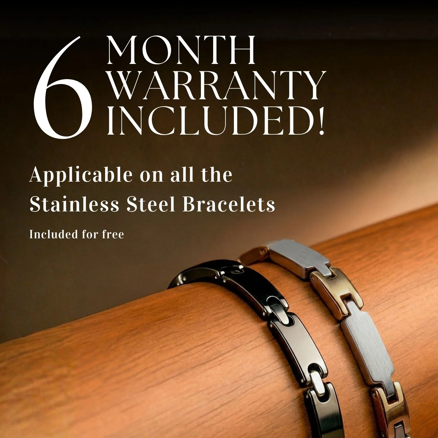 Black & Silver Gloss Ceramic Steel Link Bracelet - Image 3