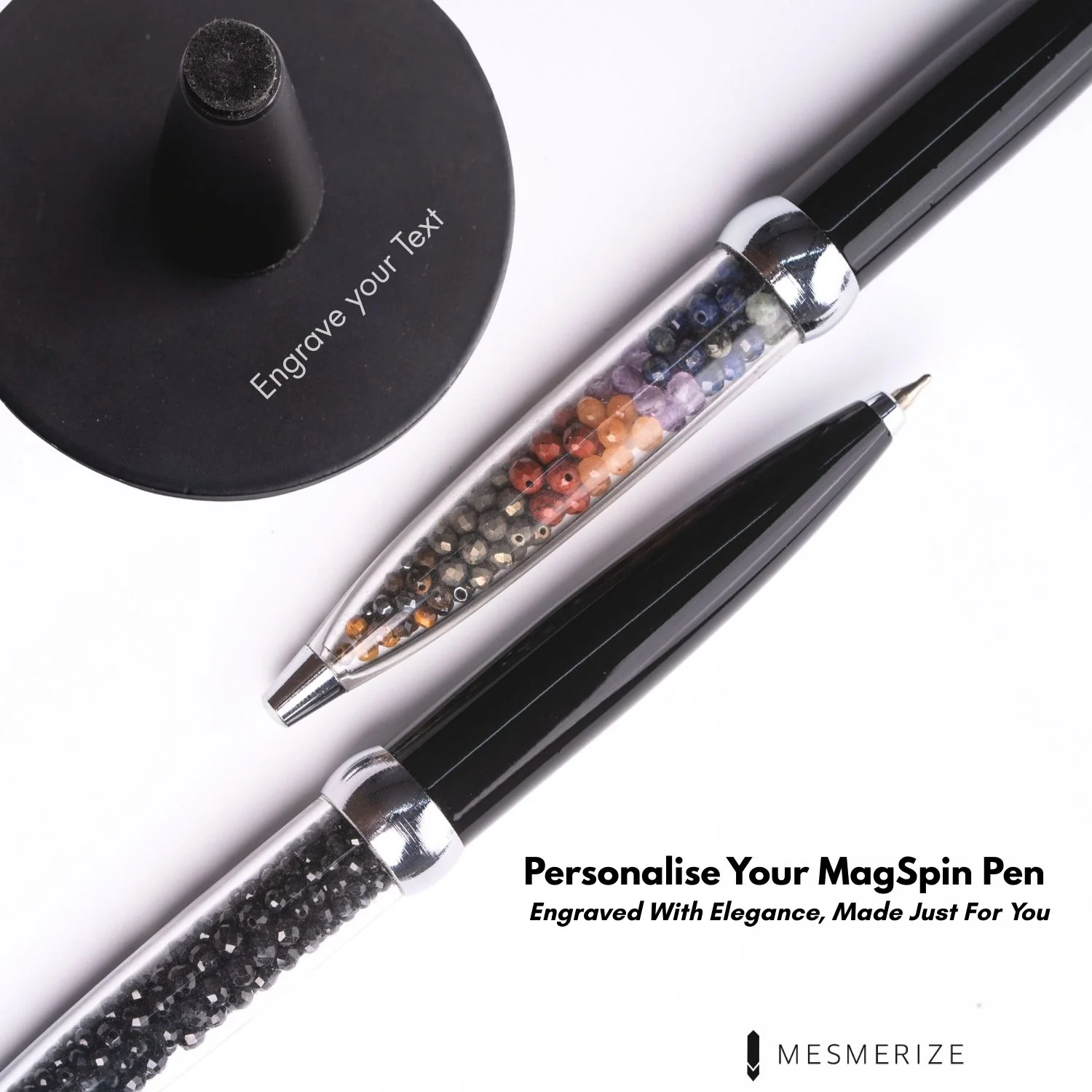 Black Spinel MagSpin Rotating Desk Pen with DryFlow Ink - Image 7