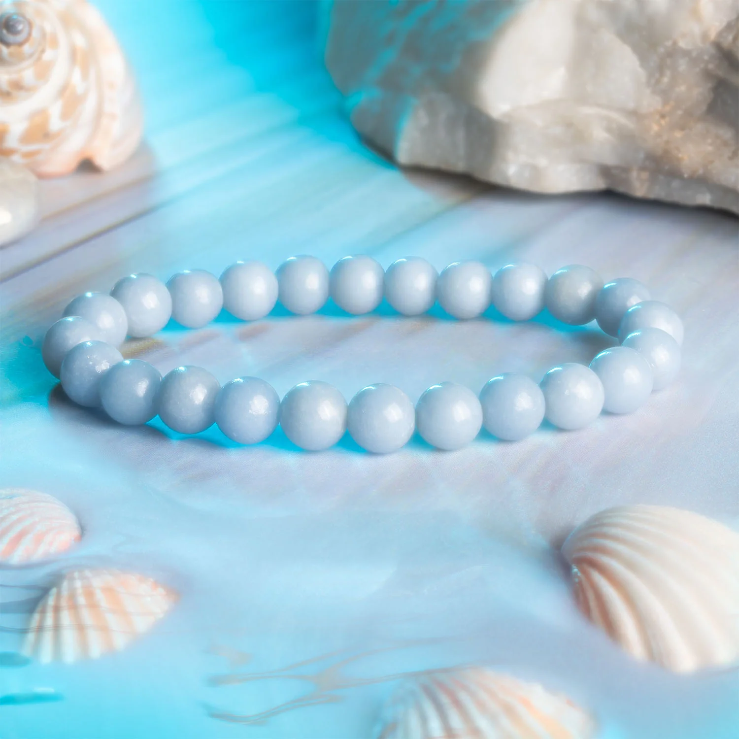 Calming Angelite Natural Stone Bracelet - Image 10