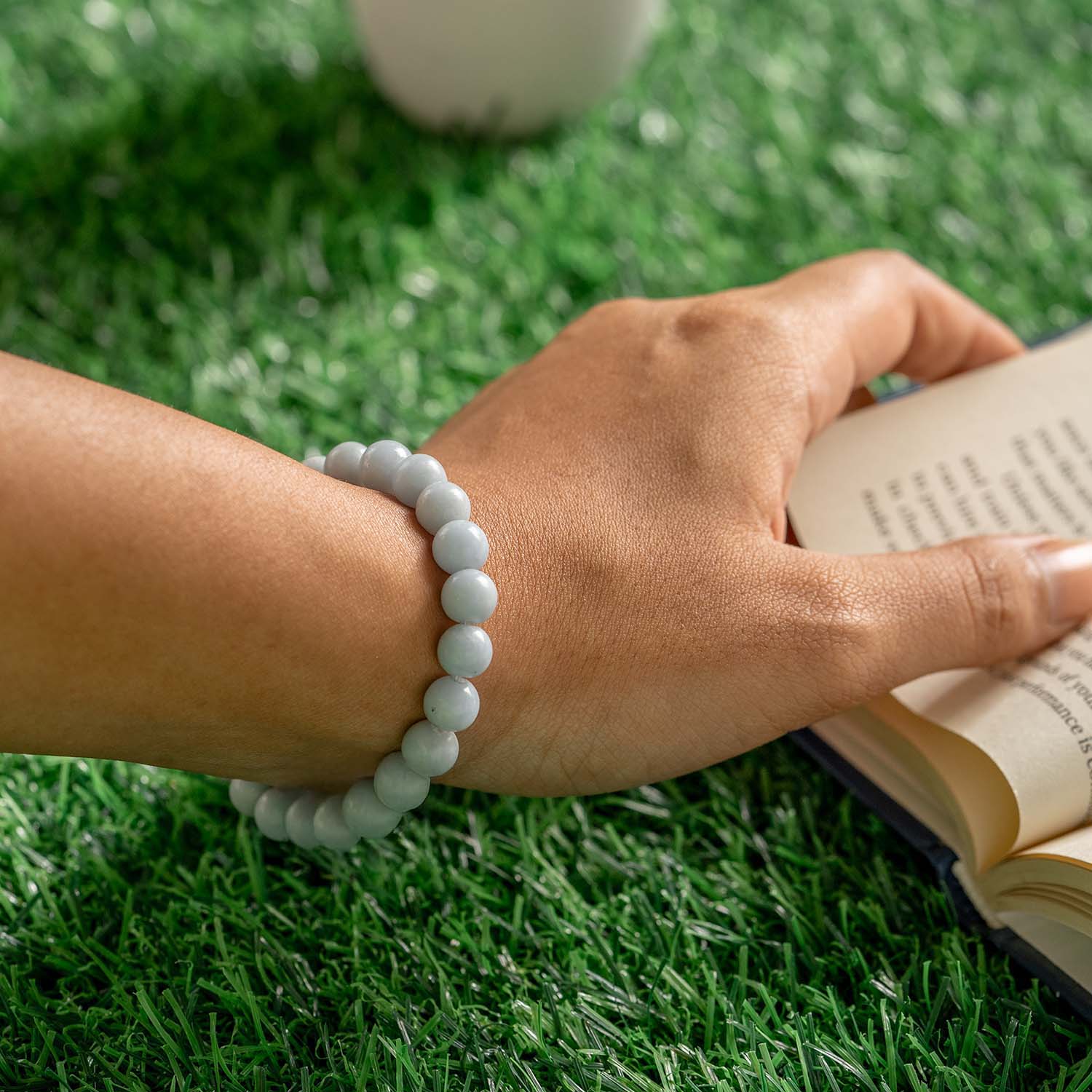 Calming Angelite Natural Stone Bracelet - Image 12