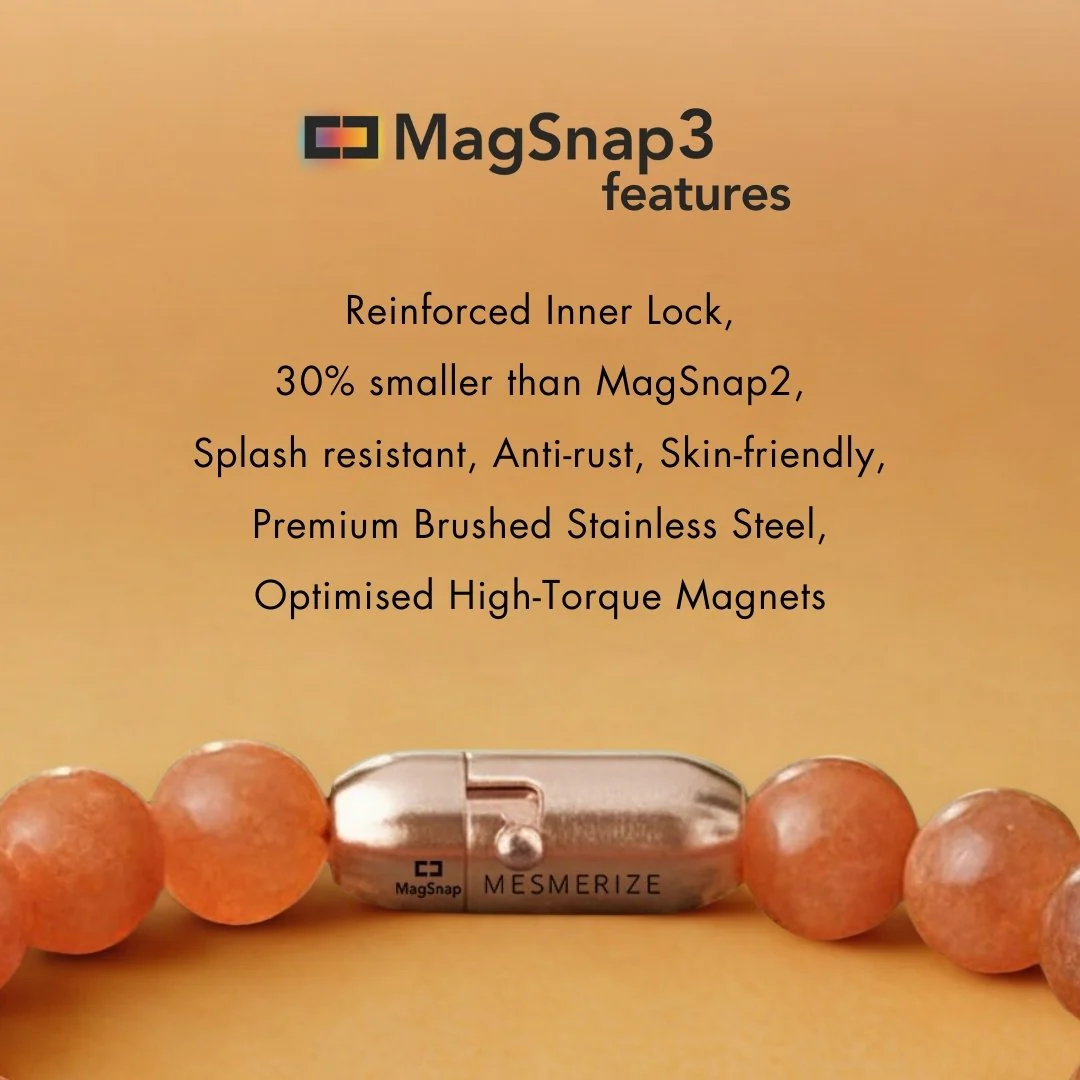 Calming Multi Moon Natural Stone Bracelet with Magsnap 3 - Image 4