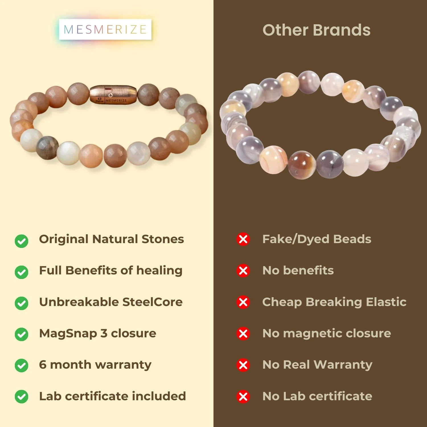 Calming Multi Moon Natural Stone Bracelet with Magsnap 3 - Image 7