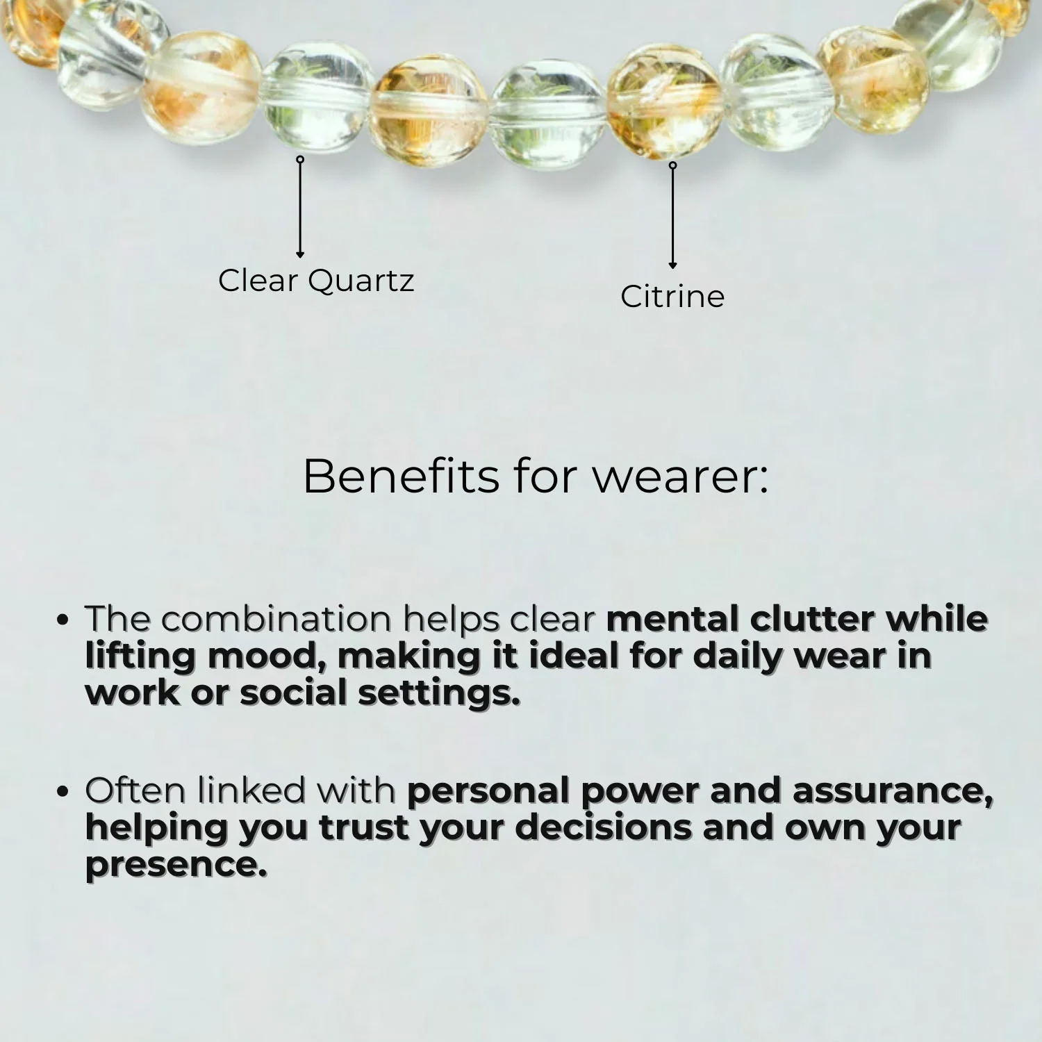 Abundance Citrine and Clear Quartz Natural Stone Bracelet - Image 10