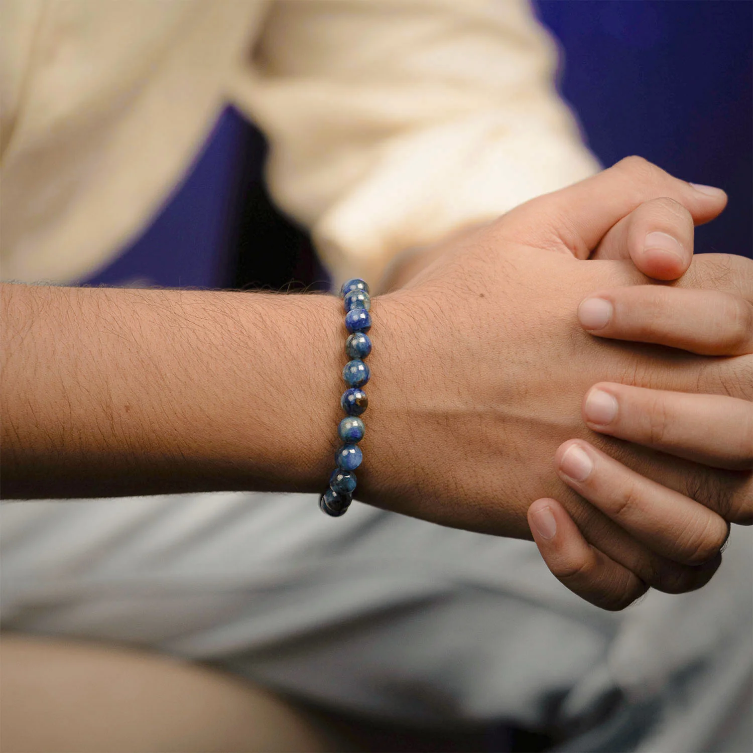 Clarity Blue Kyanite Natural Stone Bracelet With MagSnap 3 - Image 3