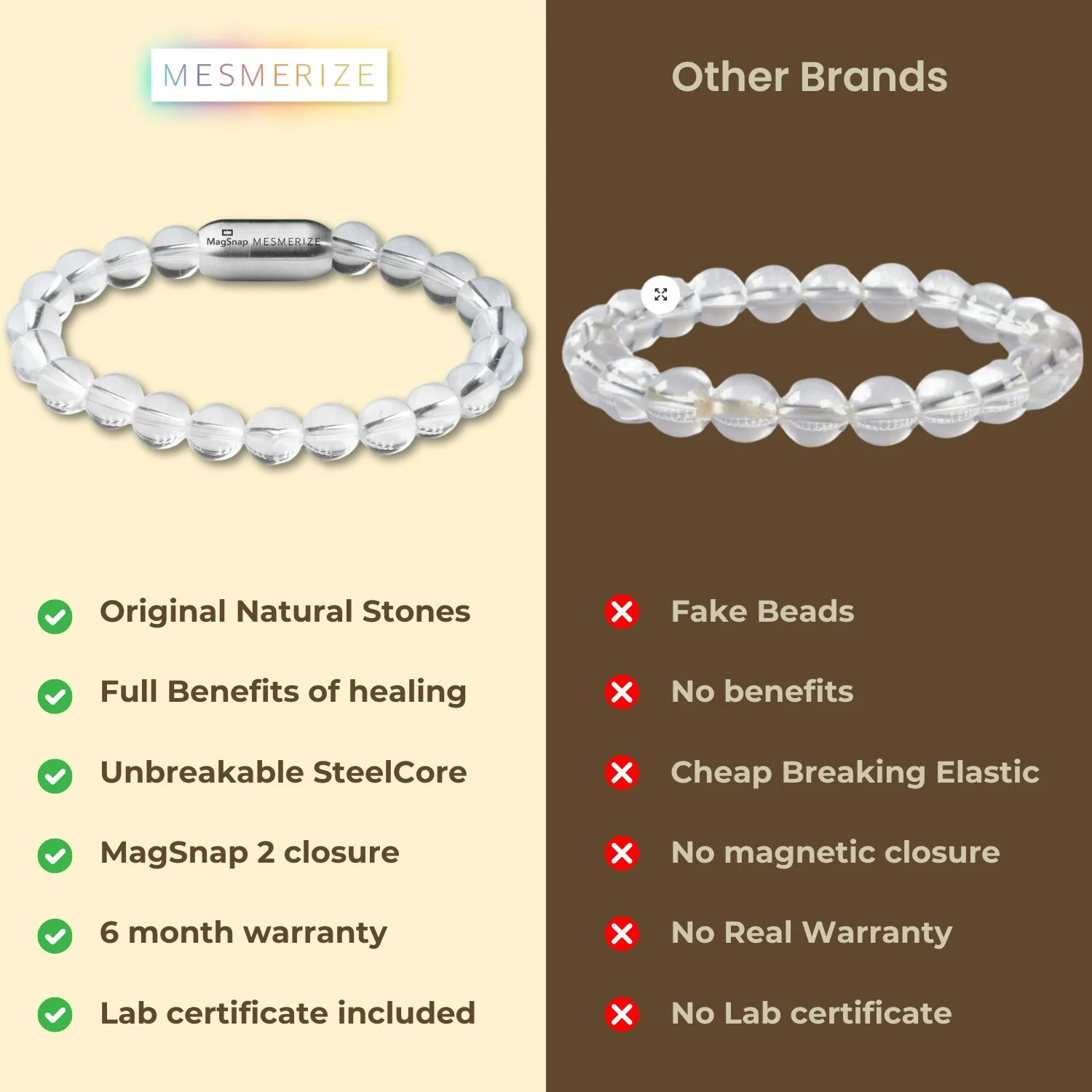Pure Clear Quartz Natural Stone Bracelet - Image 6