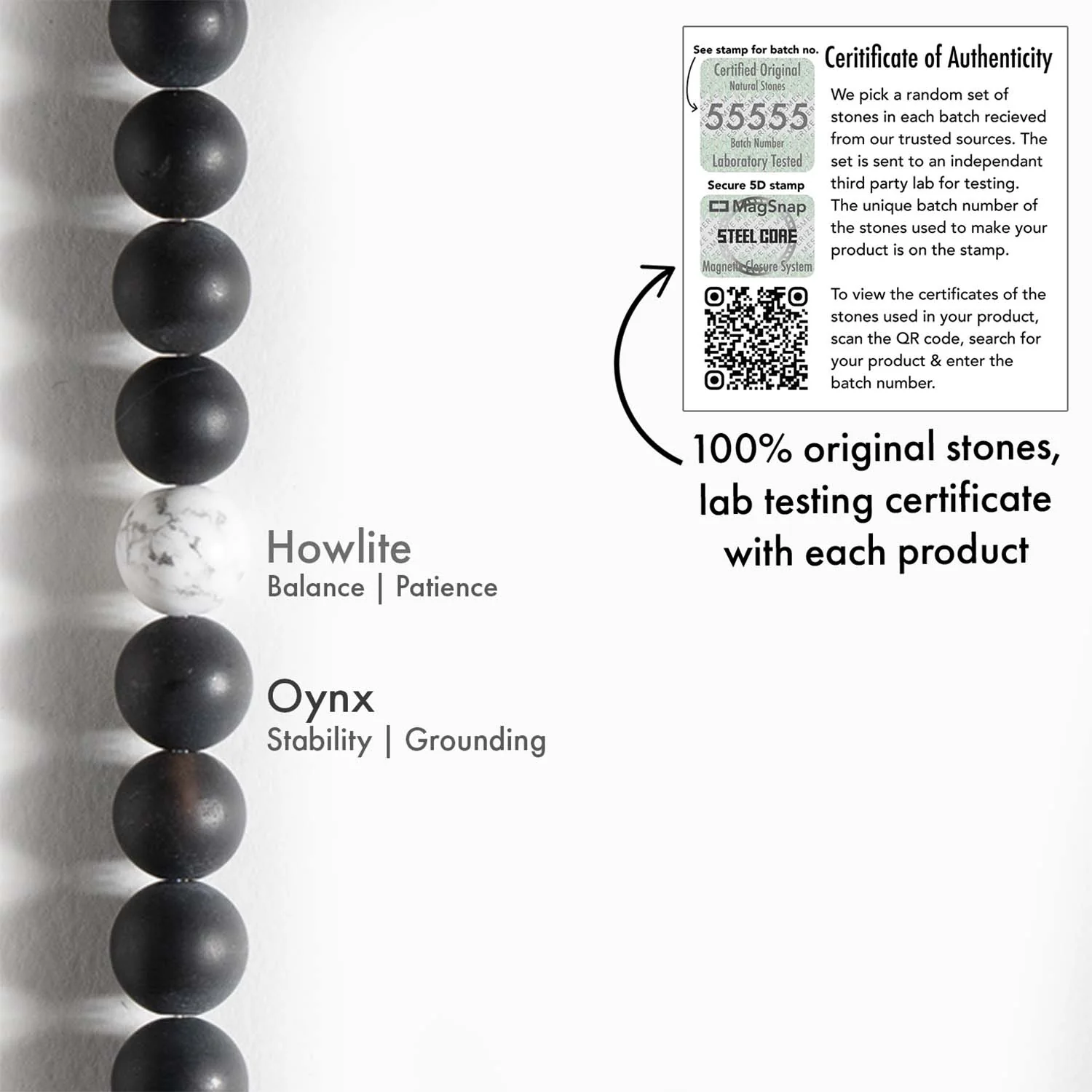 Couple Howlite and Black Onyx Bracelet - Image 5