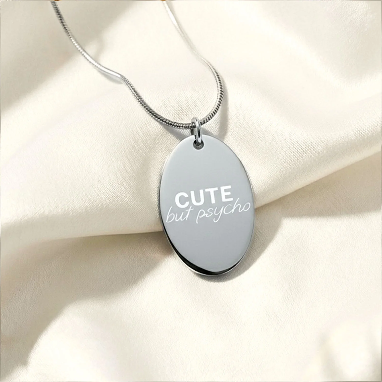 Cute But Psycho Oval Necklace - Image 6