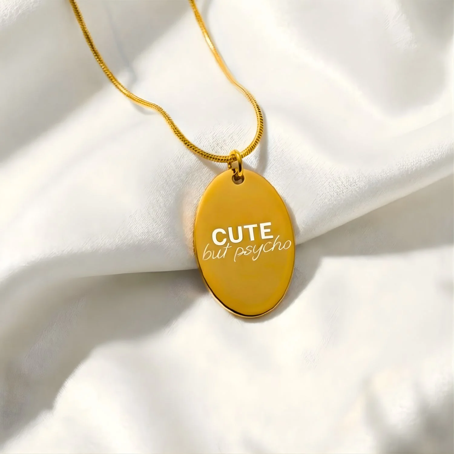 Cute But Psycho Oval Necklace - Image 9