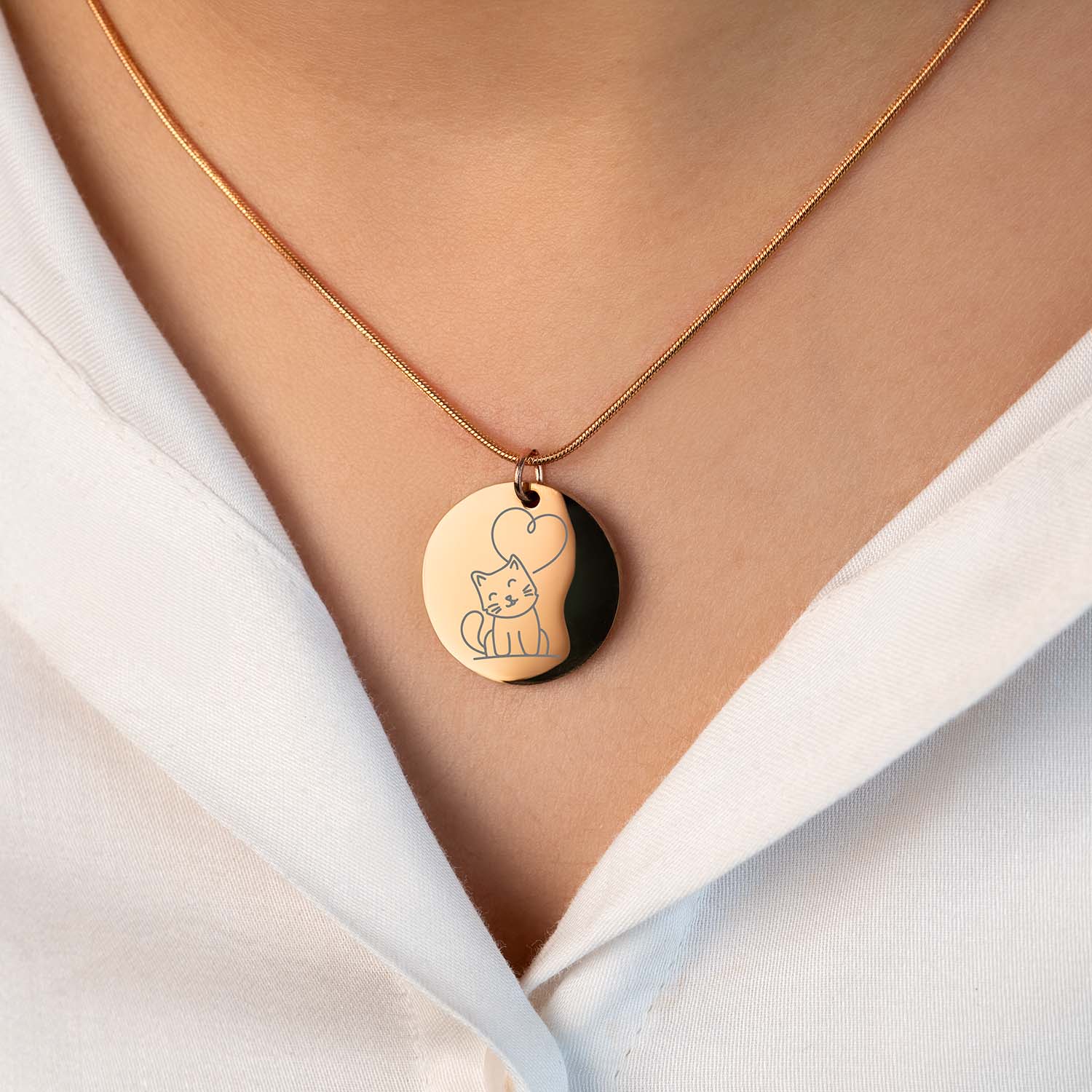 Cute Cat Circle Necklace - Image 10