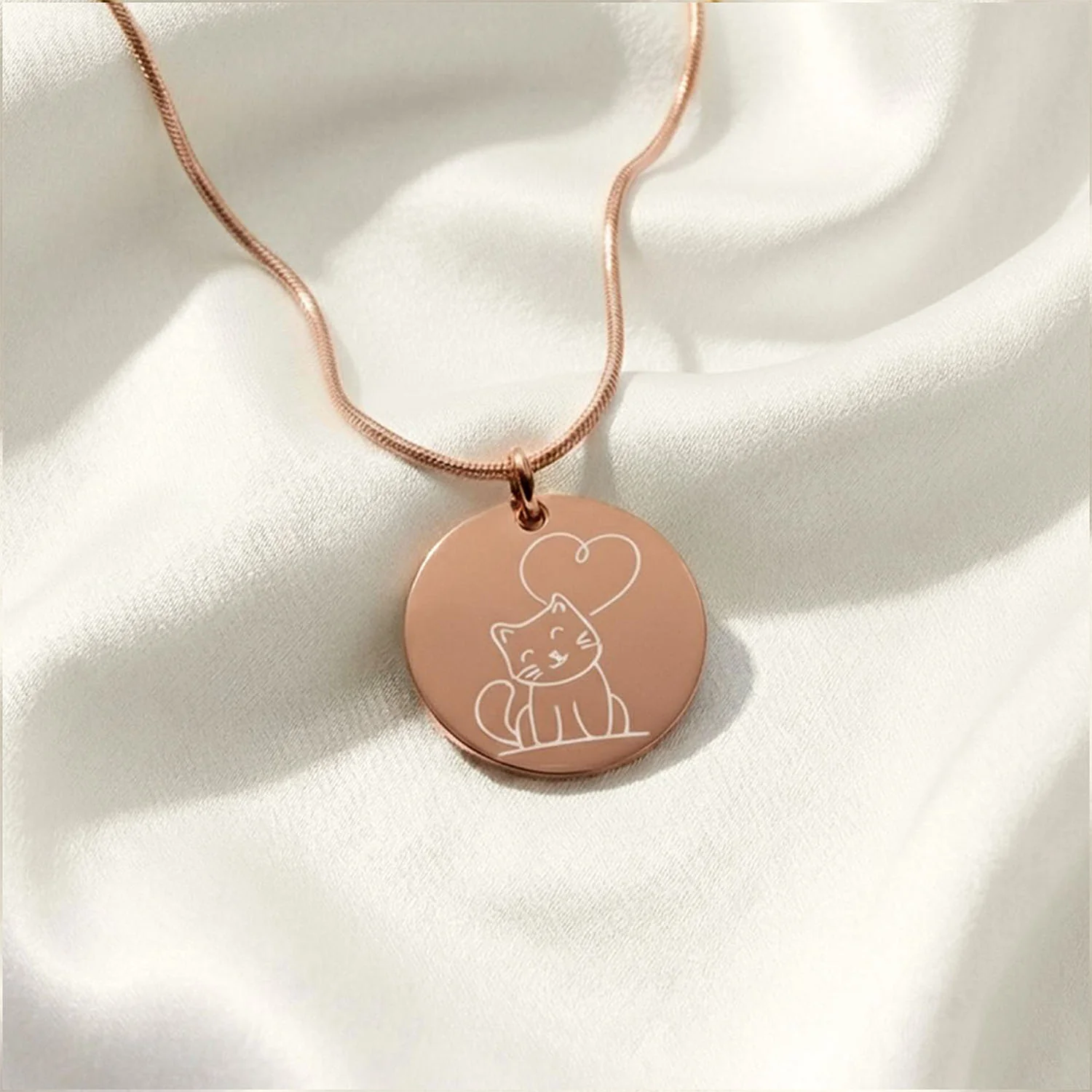 Cute Cat Circle Necklace - Image 9