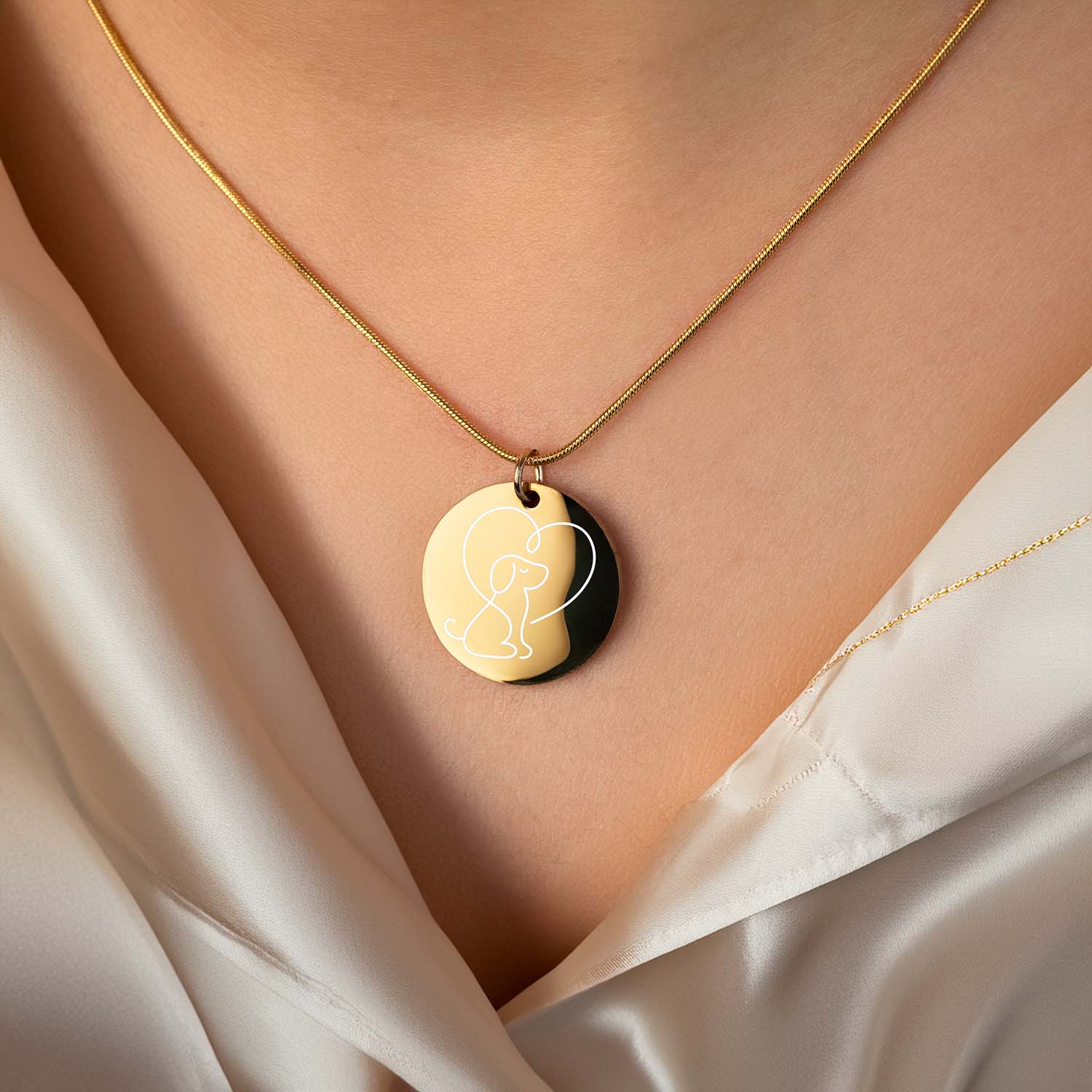 Cute Dog Circle Necklace - Image 2