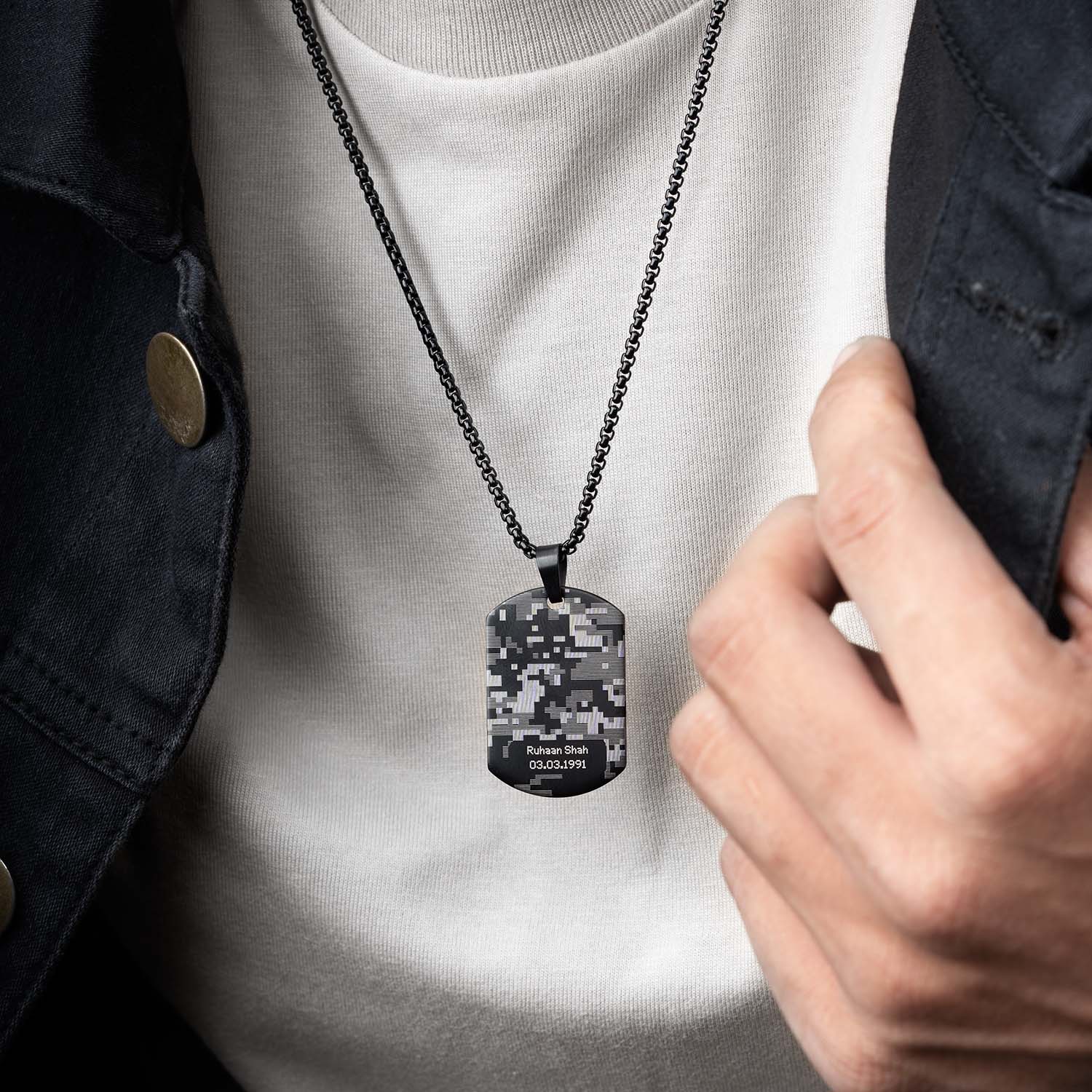 Cyber Camo Dog Tag Necklace - Image 6