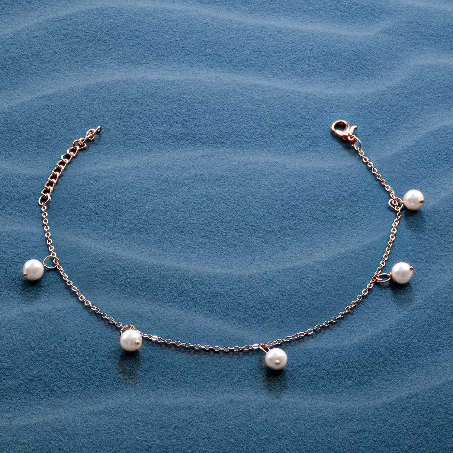 Cynthia Rose Gold Freshwater Pearl Anklet - Image 2