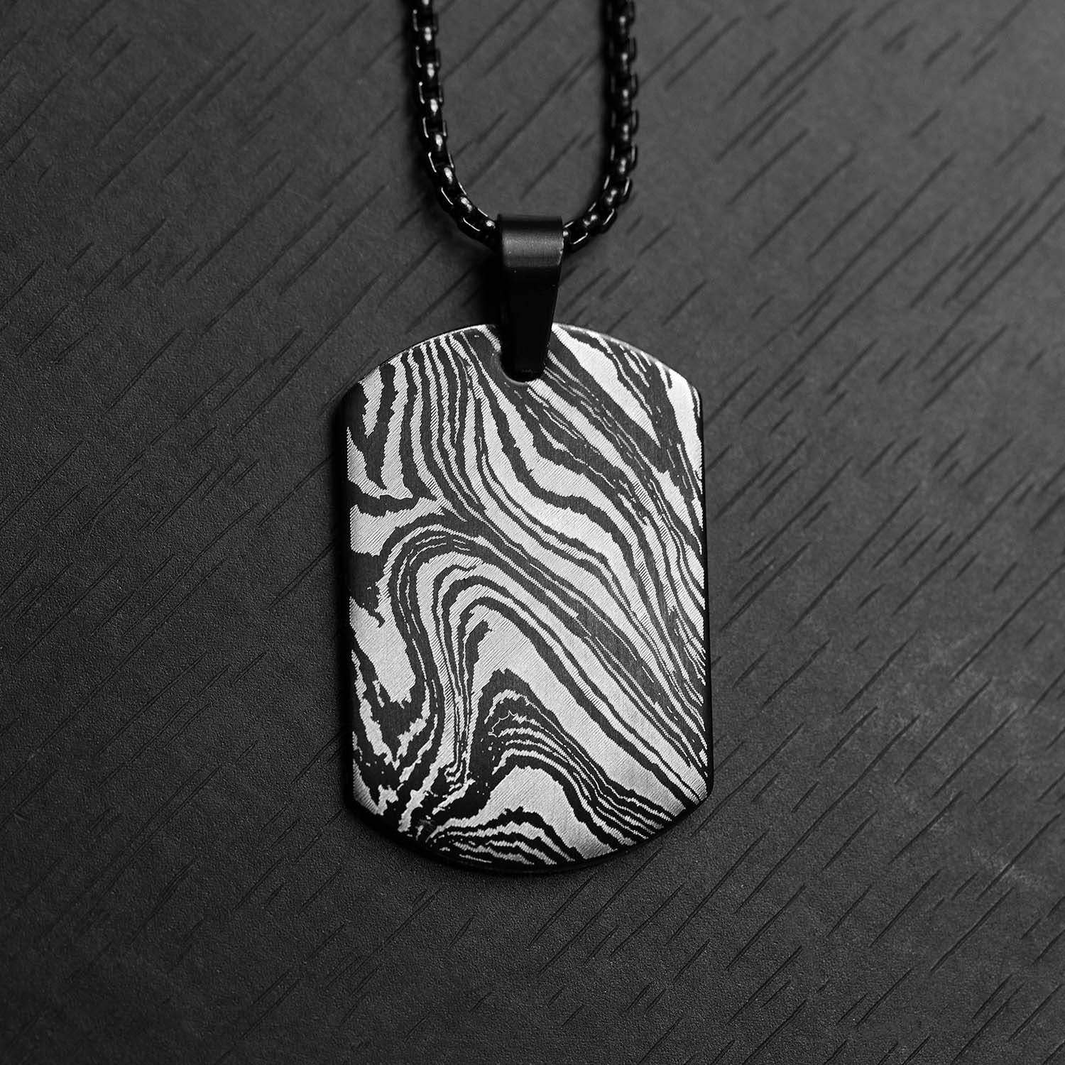Damascus Steel Dog Tag Necklace - Image 3