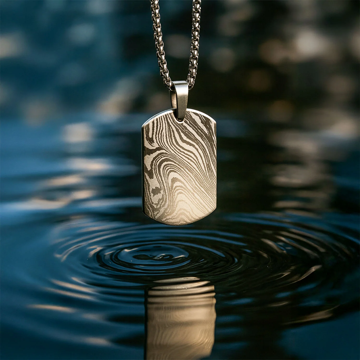 Damascus Steel Dog Tag Necklace - Image 6
