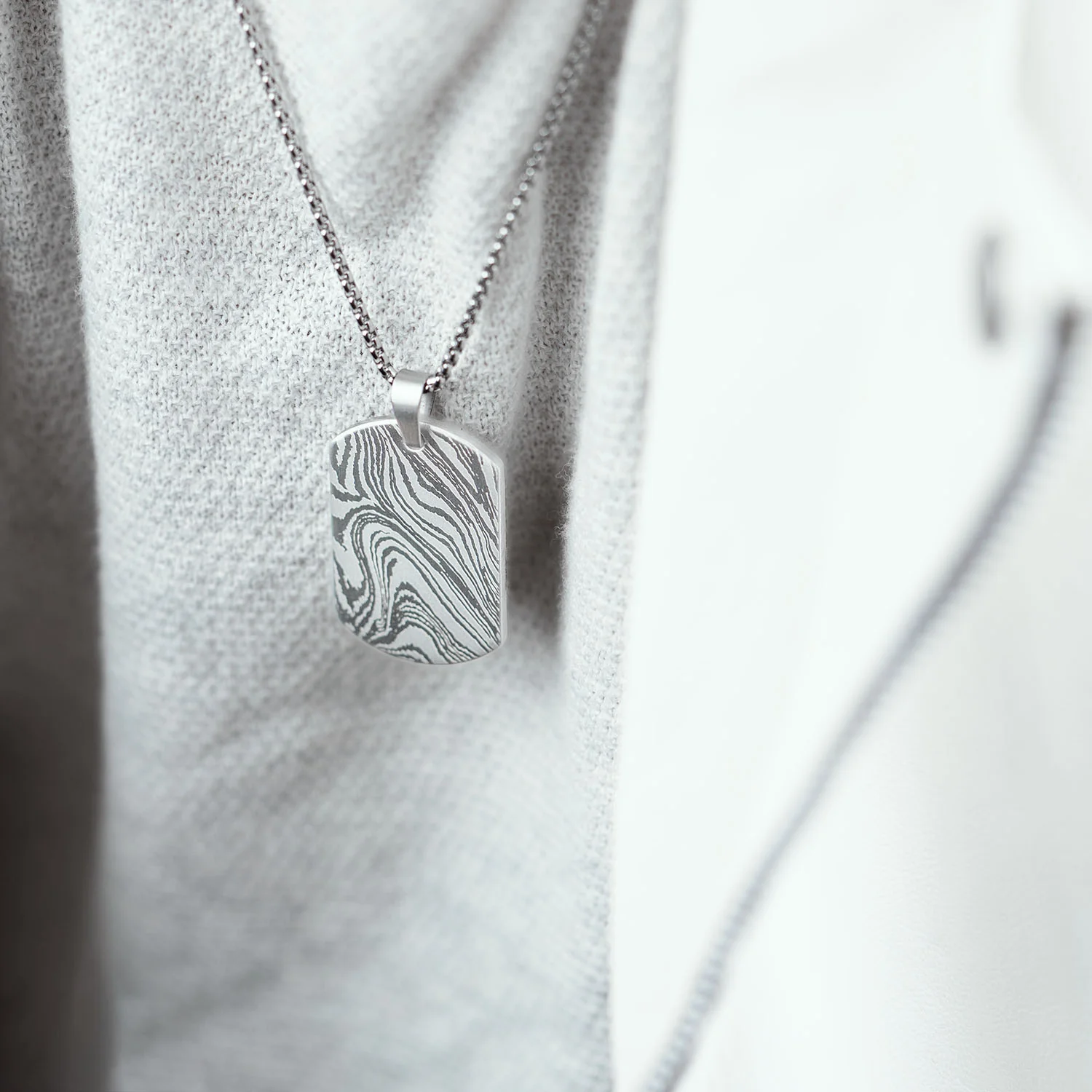 Damascus Steel Dog Tag Necklace - Image 7