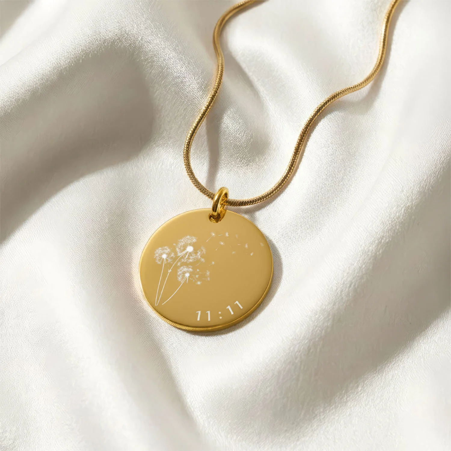 Dandelion 11:11 Make A Wish Circle Necklace - Image 4