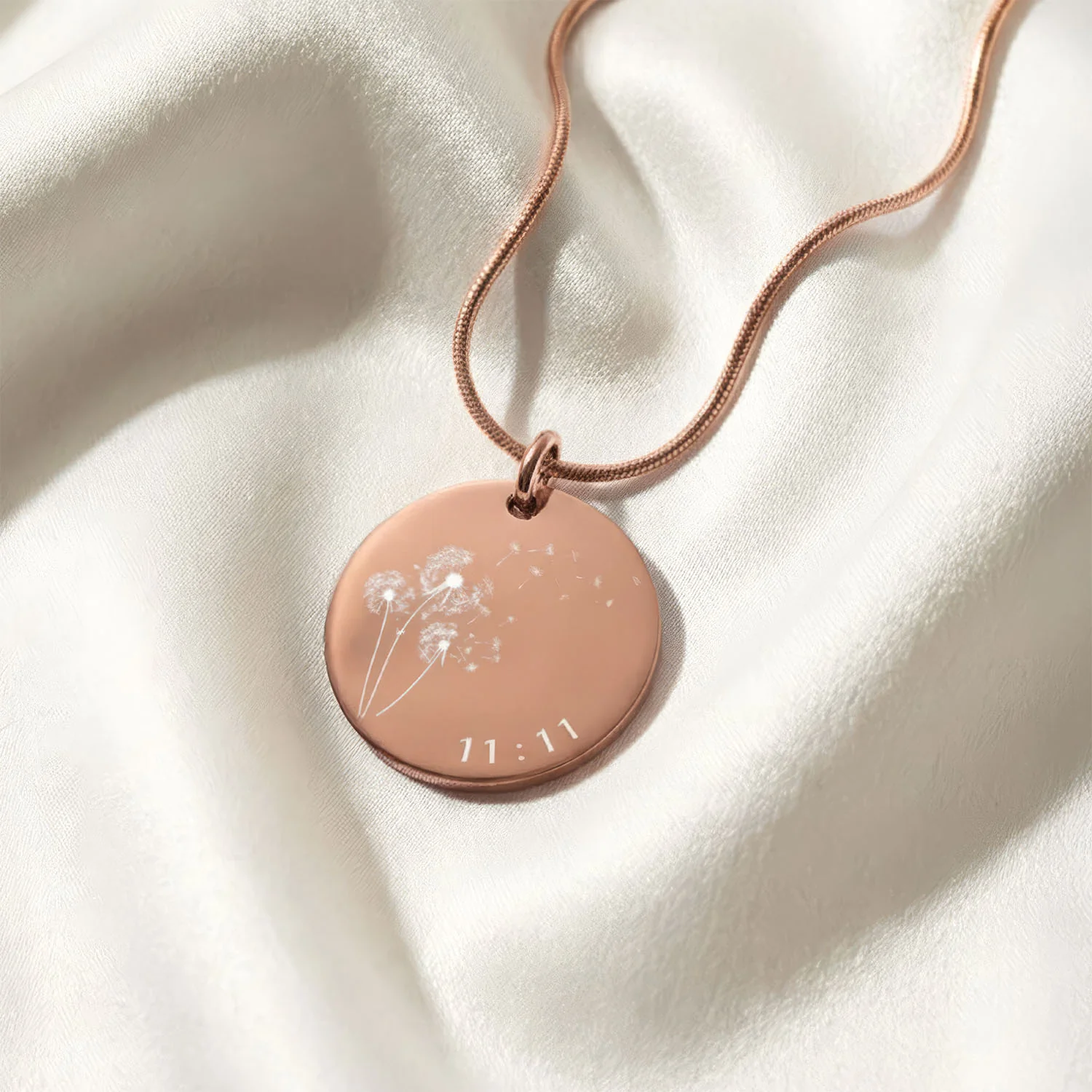 Dandelion 11:11 Make A Wish Circle Necklace - Image 9