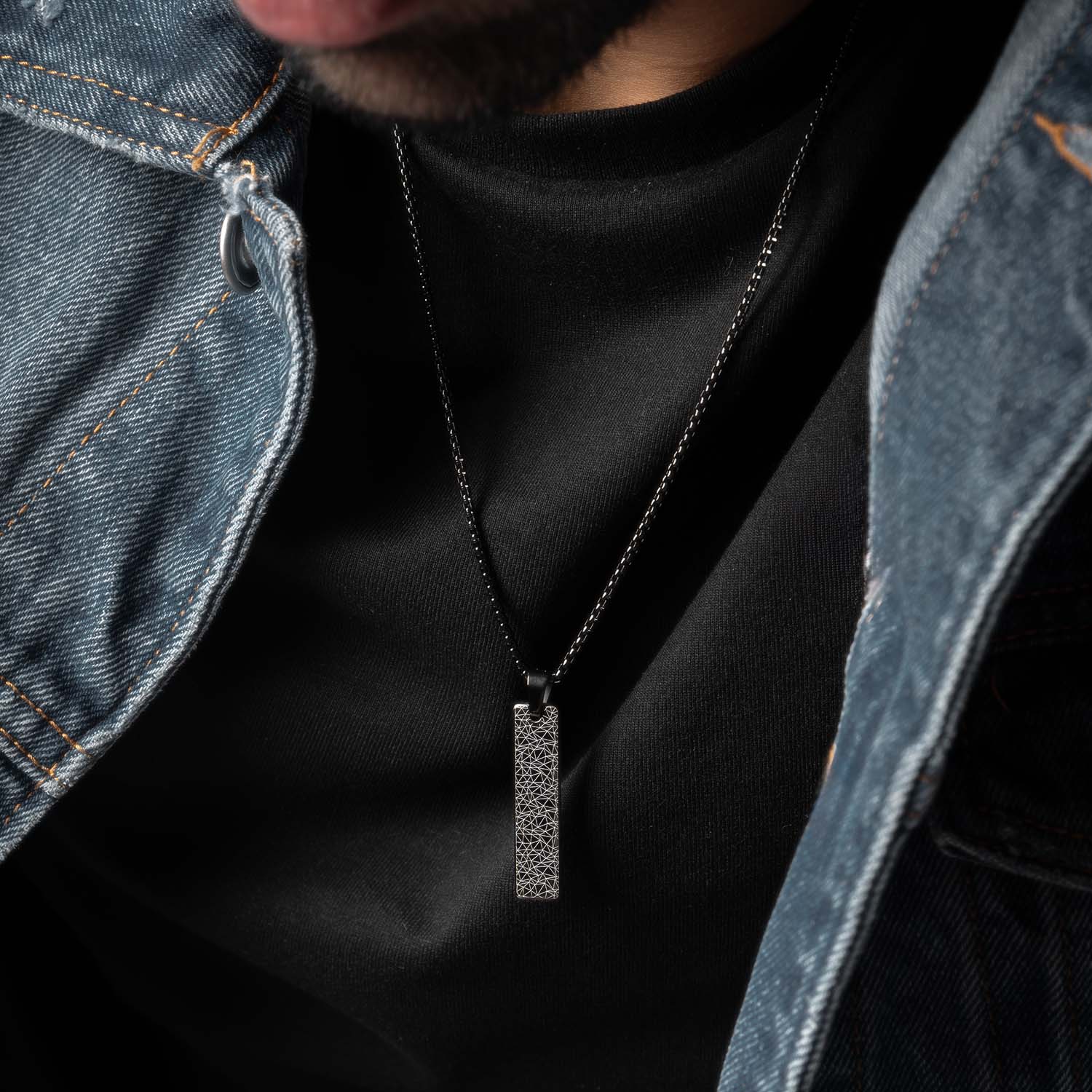 Delta Grid Mini Tag Necklace - Image 2