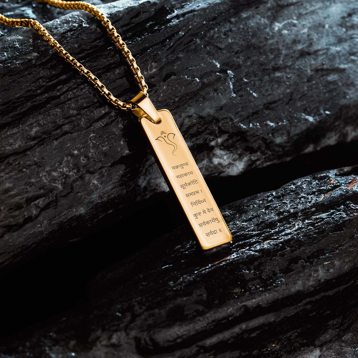 Devotional Ganpati Shlok Mini Tag Necklace - Image 9