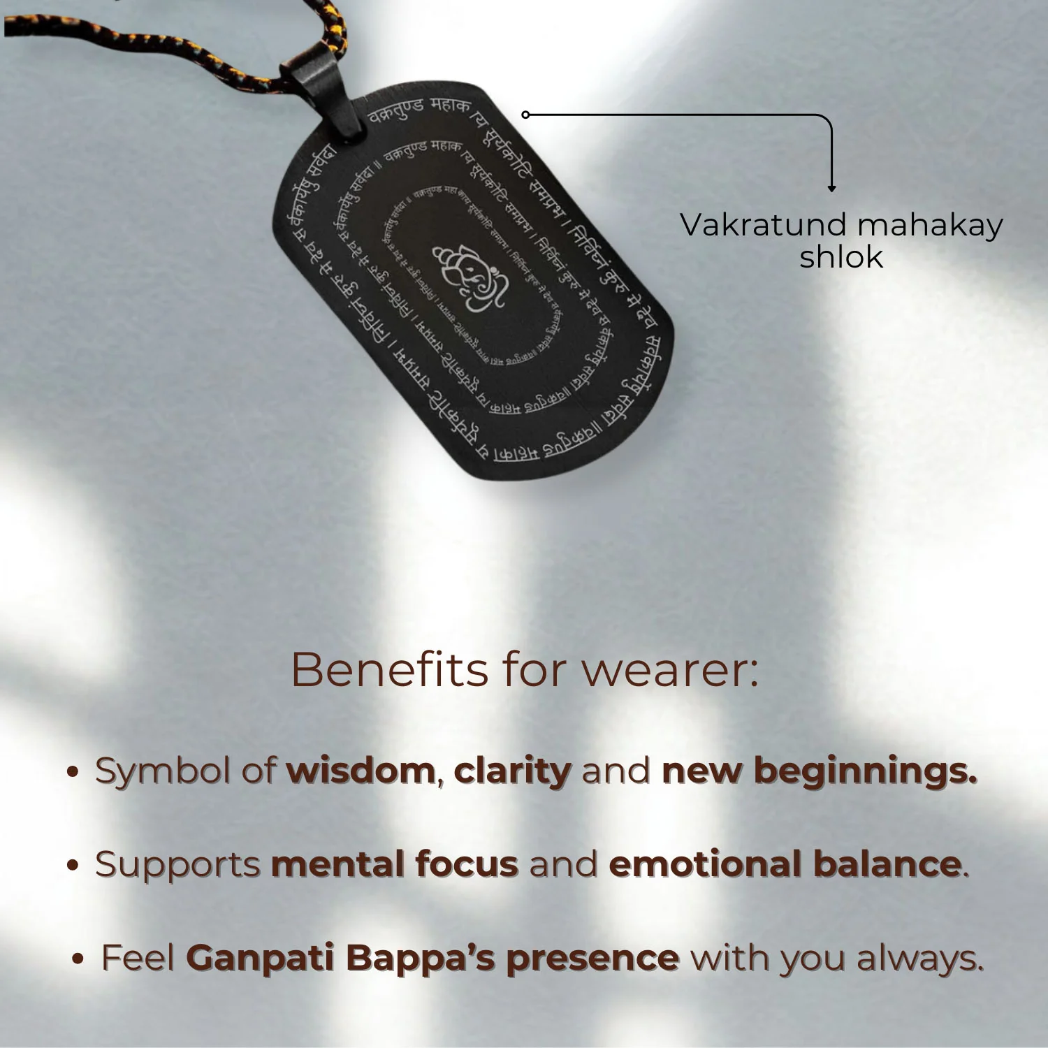 Devotional Ganpati Shlok Tag Necklace - Image 10
