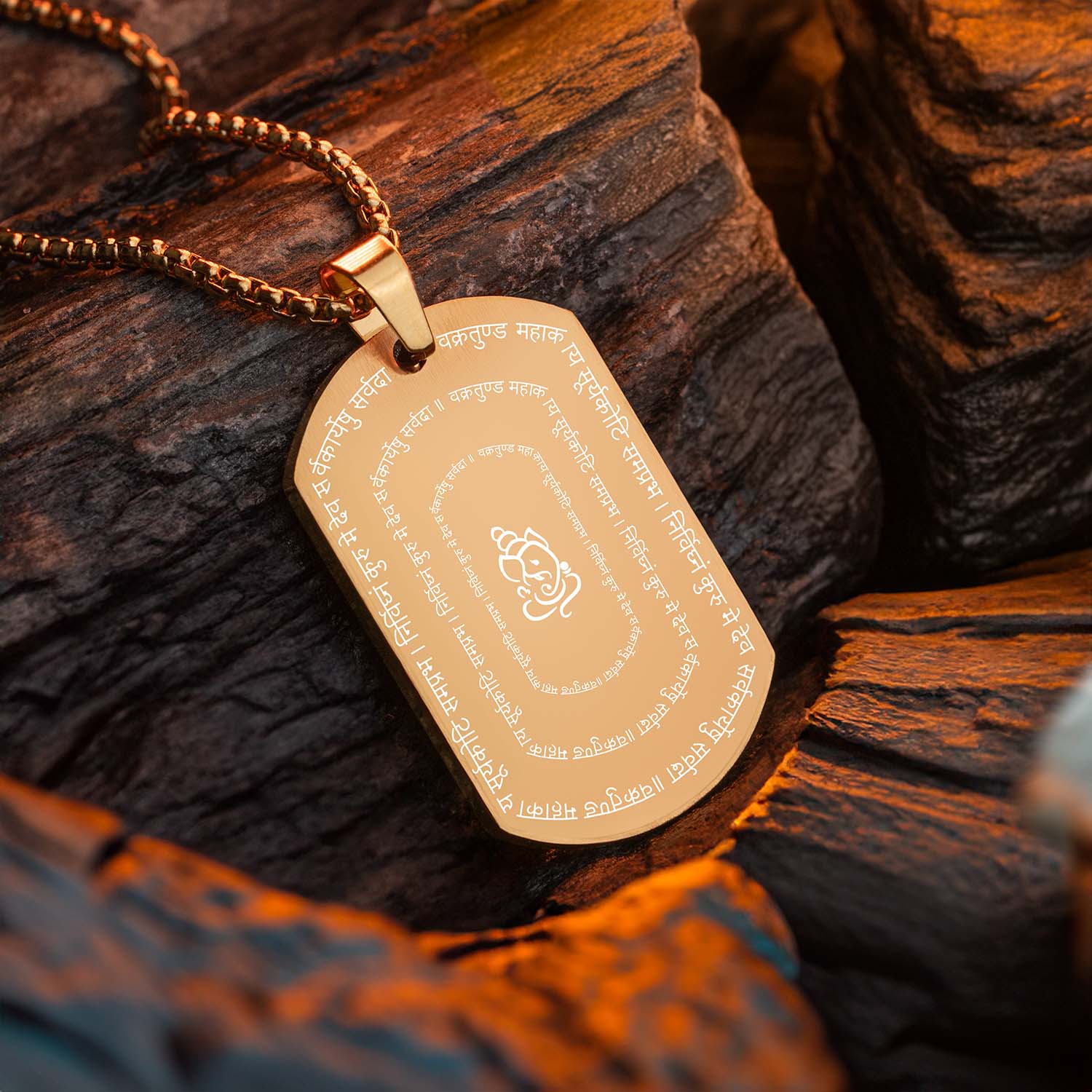 Devotional Ganpati Shlok Tag Necklace - Image 17