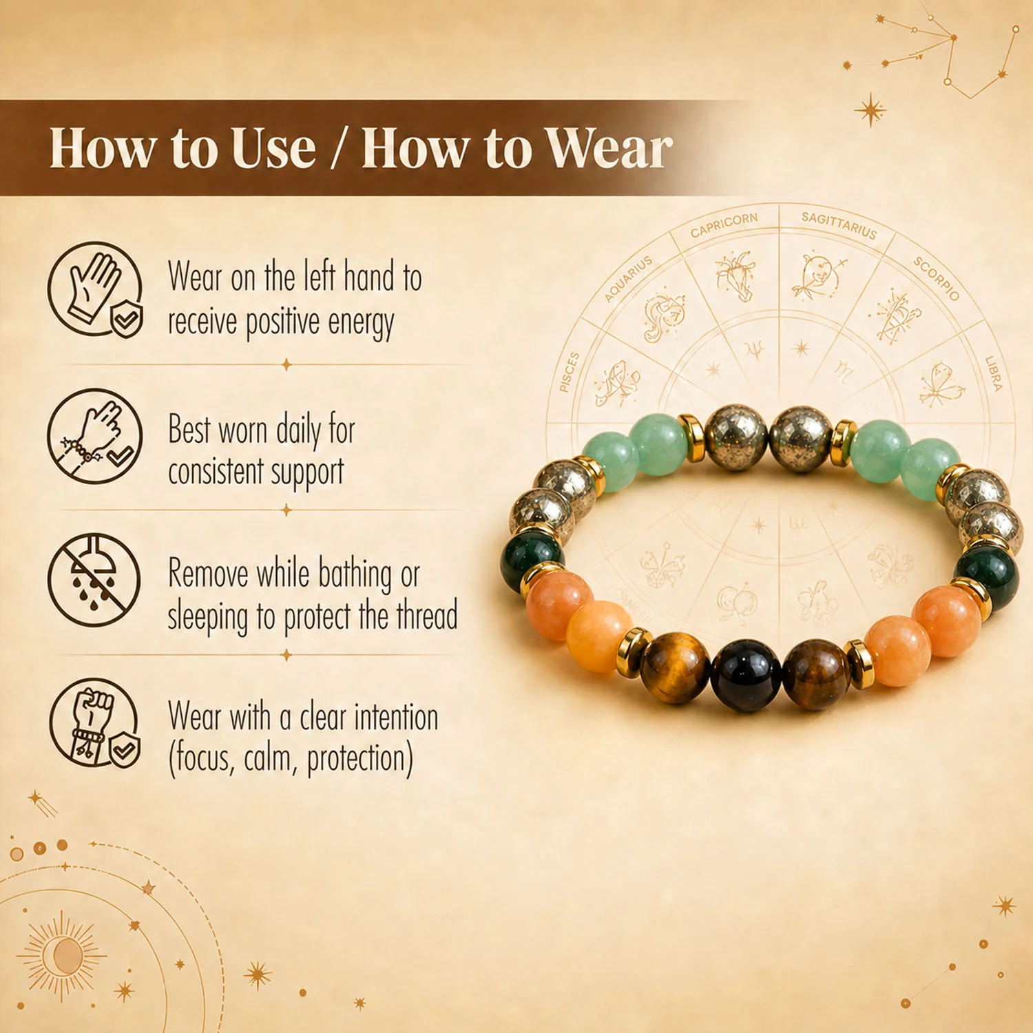 Dhanyog Wealth Attraction Natural Stone Bracelet - Image 5
