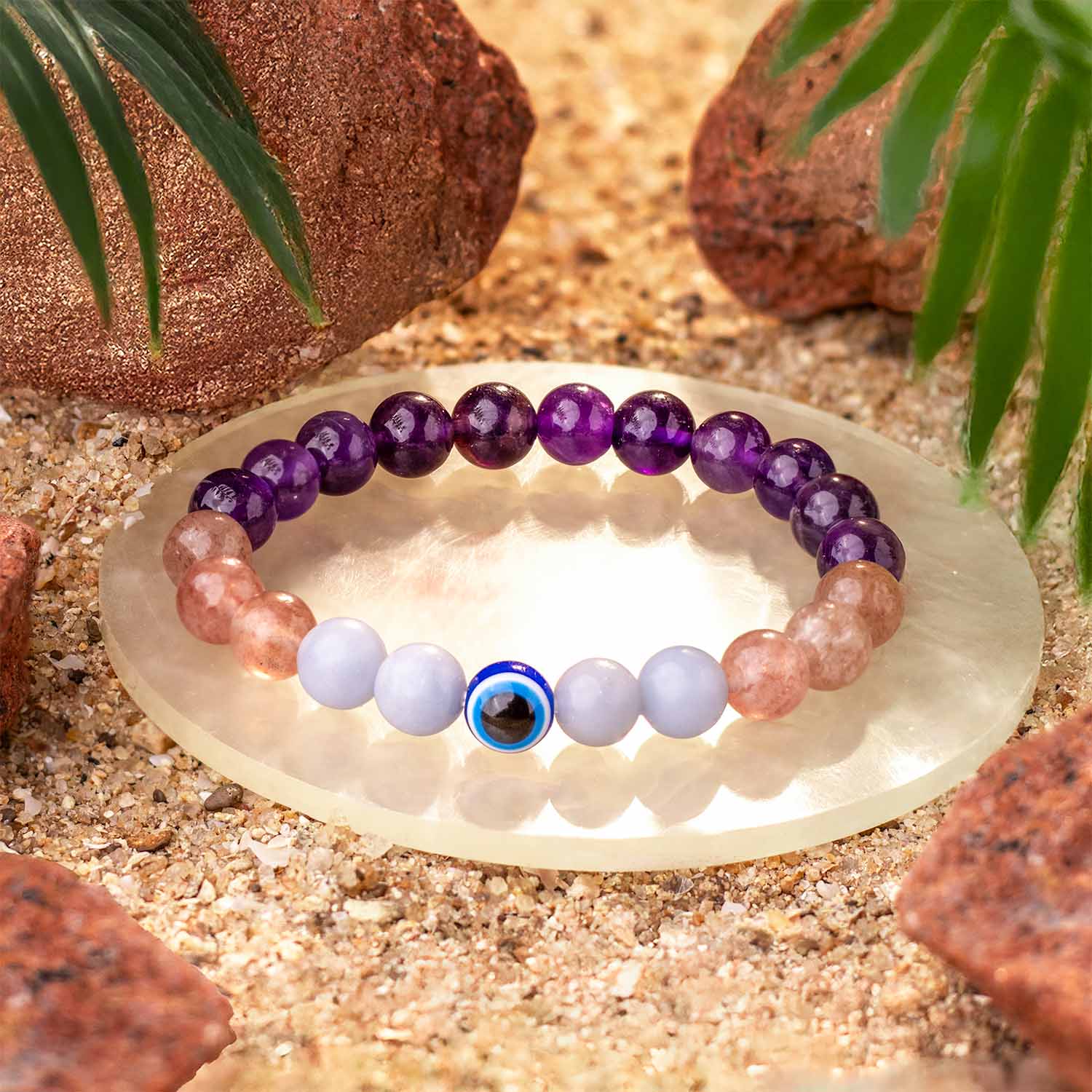 Divine Aura Evil Eye Natural Stone Bracelet - Image 9