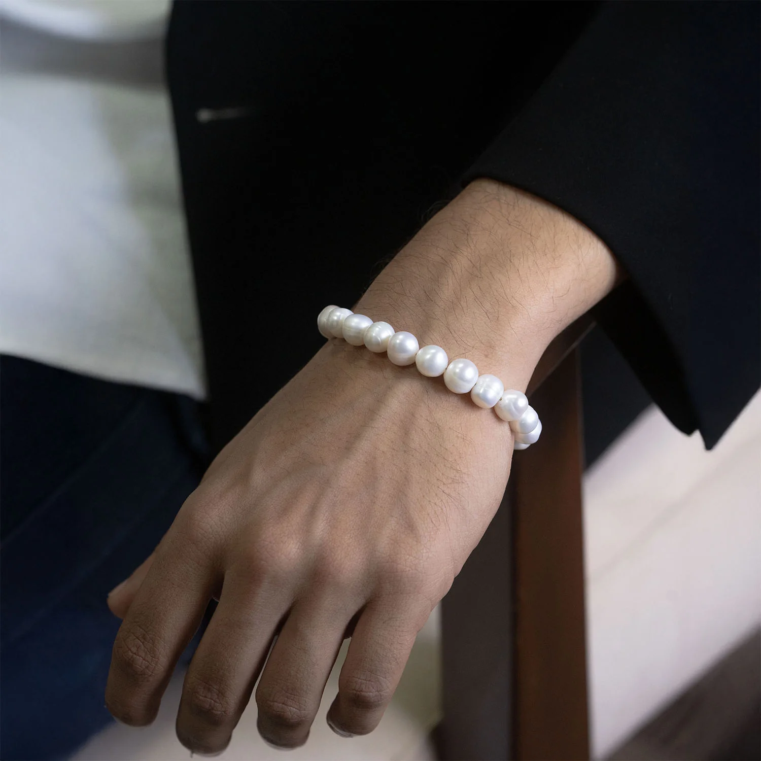 Divine Grace Pearl Natural Stone Bracelet with Magsnap 3 - Image 3